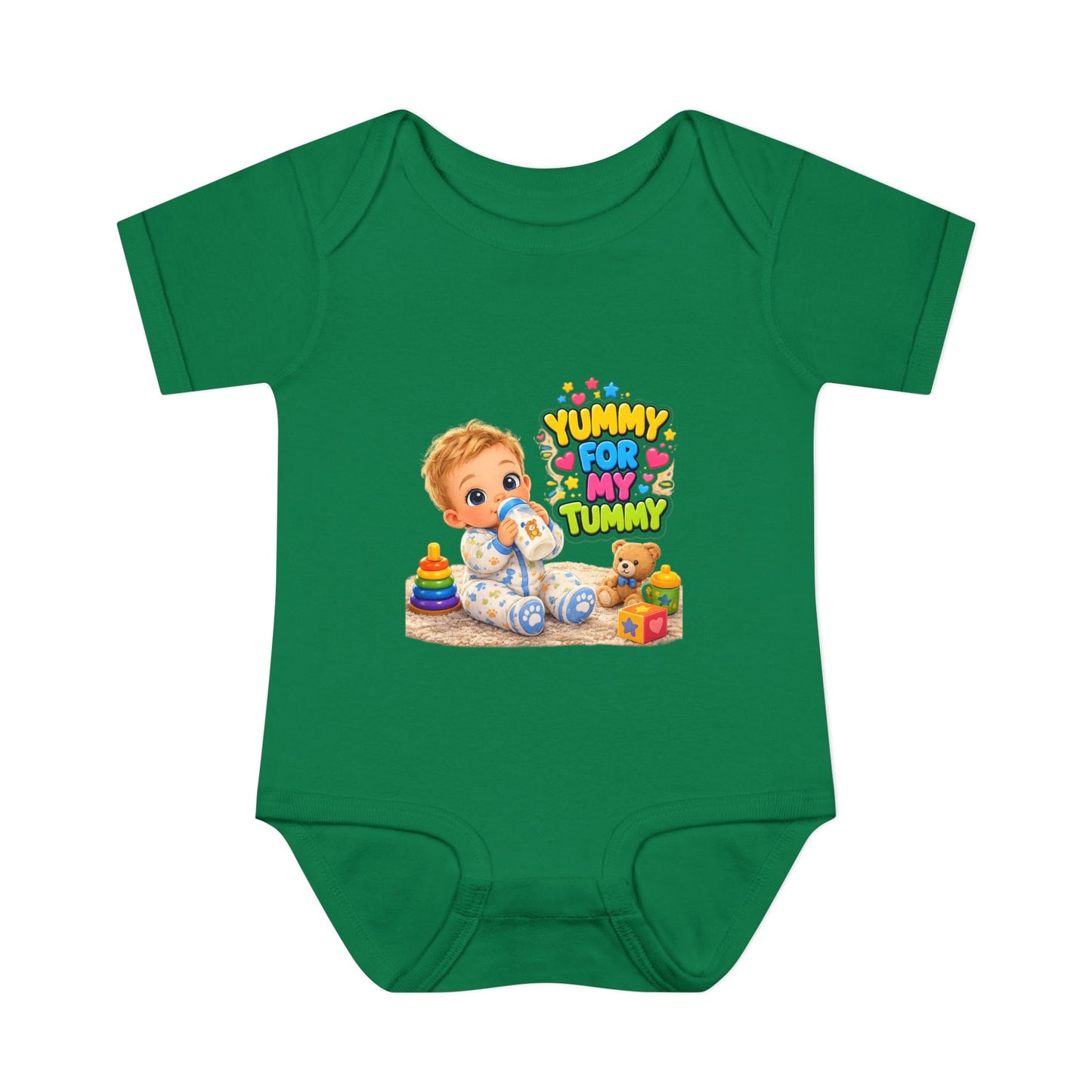 Yummy for My Tummy Baby Bodysuit — Cute Infant Feeding Onesie