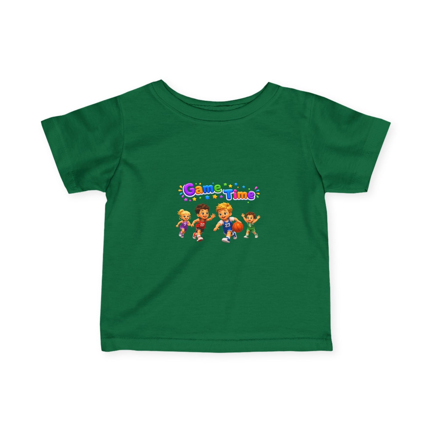 Infant Tee — "Game Time" Kids Sports Characters Graphic