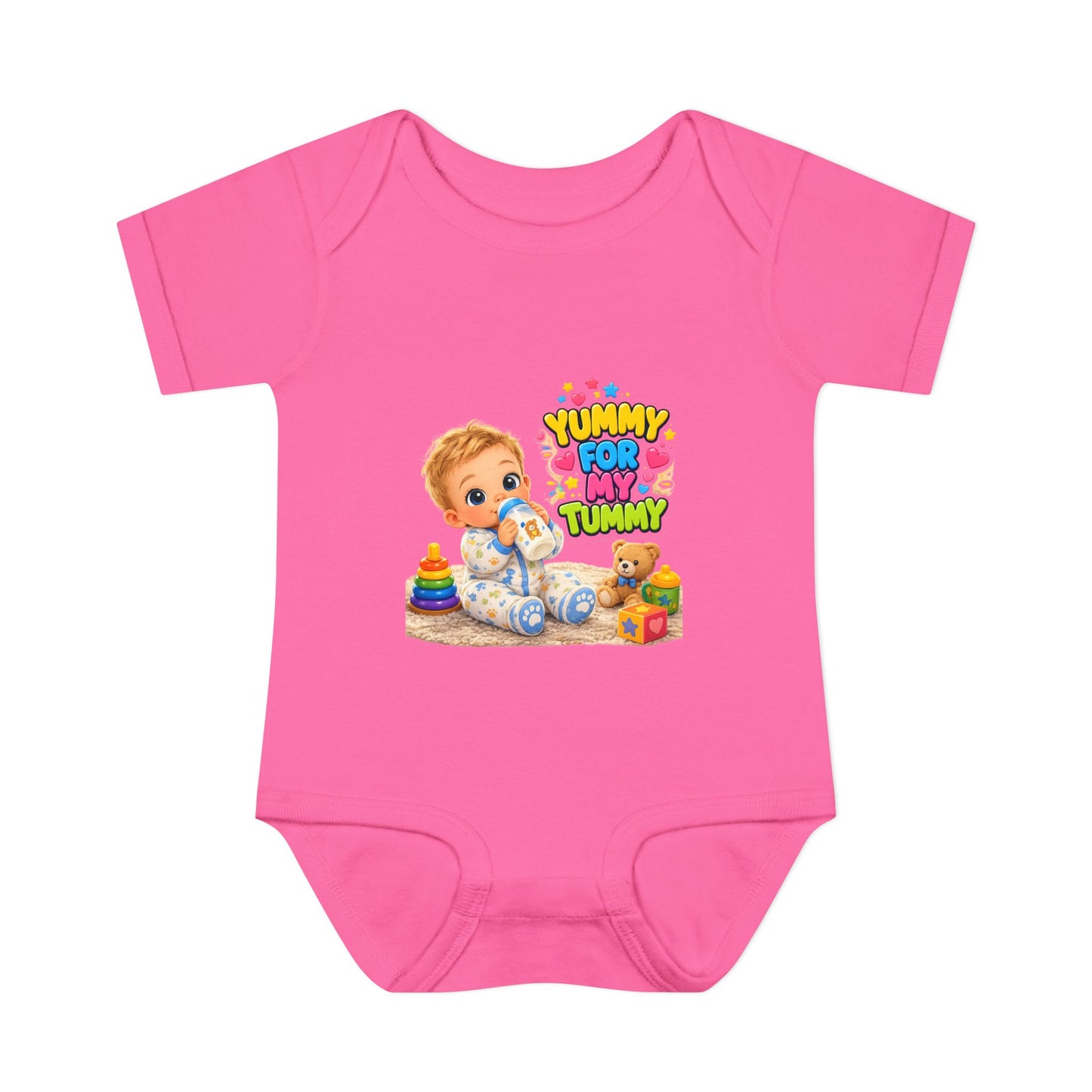 Yummy for My Tummy Baby Bodysuit — Cute Infant Feeding Onesie