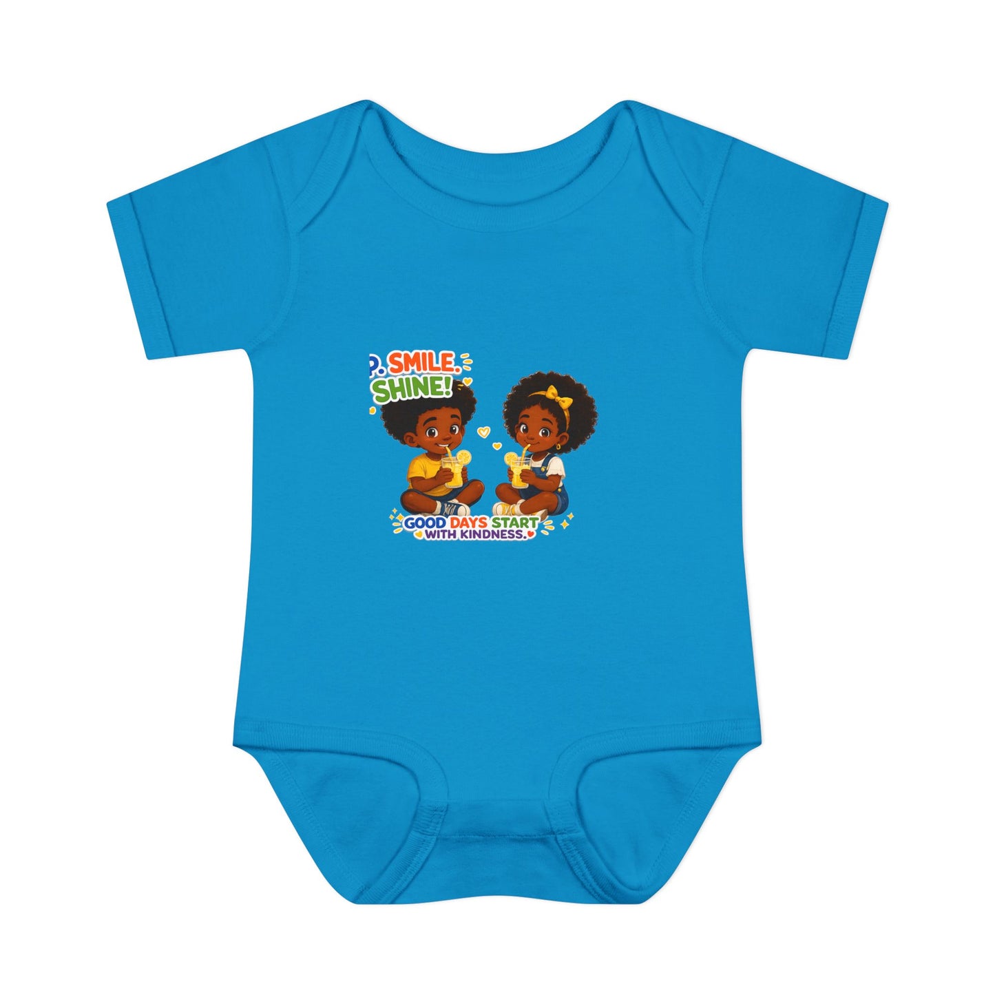 Infant Bodysuit — 'Smile Shine' Cute Baby Onesie with Positive Message