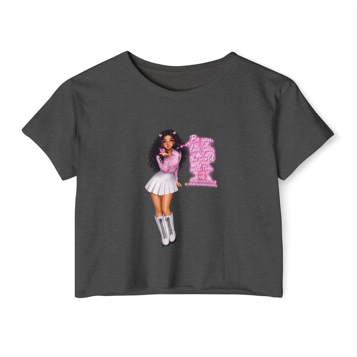 Women's Festival Crop Top — Pink Glitter Diva Graphic