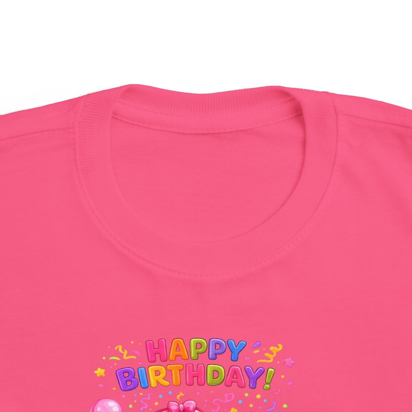 Toddler Birthday Tee — "Happy Birthday 2" Girl Balloon Party Shirt
