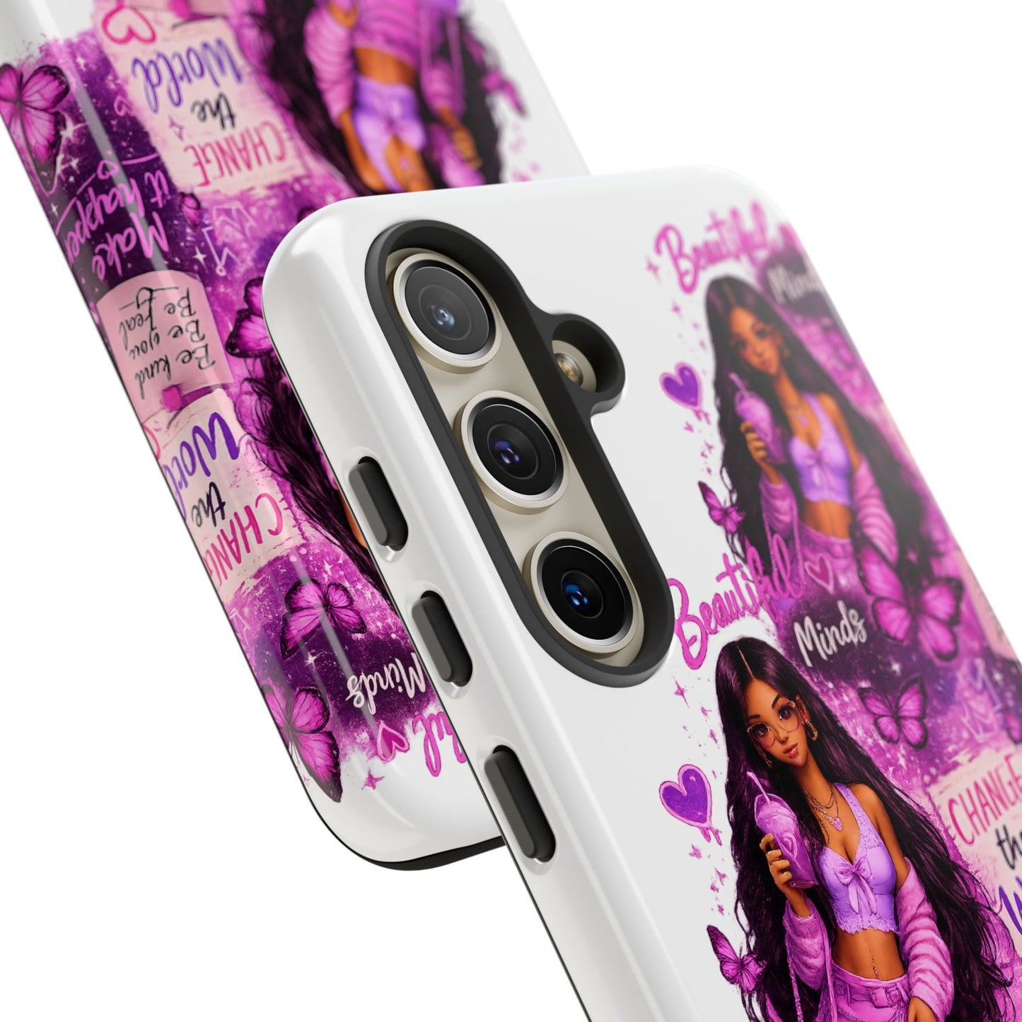 Empowered Girl Phone Case — Pink Butterfly ‘Change the World’ Design