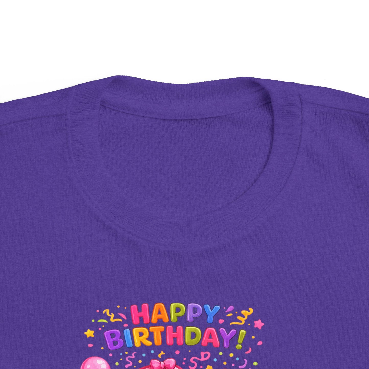 Toddler Birthday Tee — "Happy Birthday 2" Girl Balloon Party Shirt