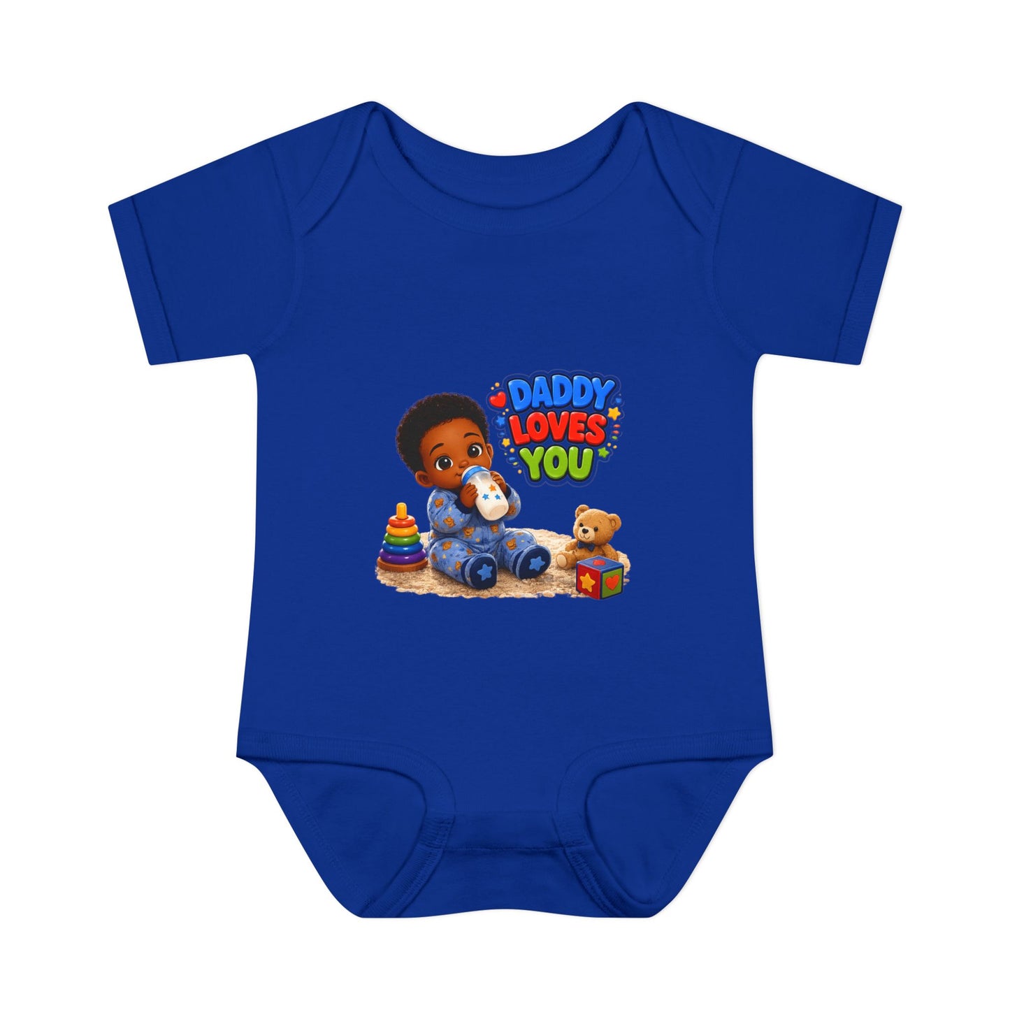 Daddy Loves You Infant Bodysuit — Cute Baby Boy Onesie with Toys Graphic