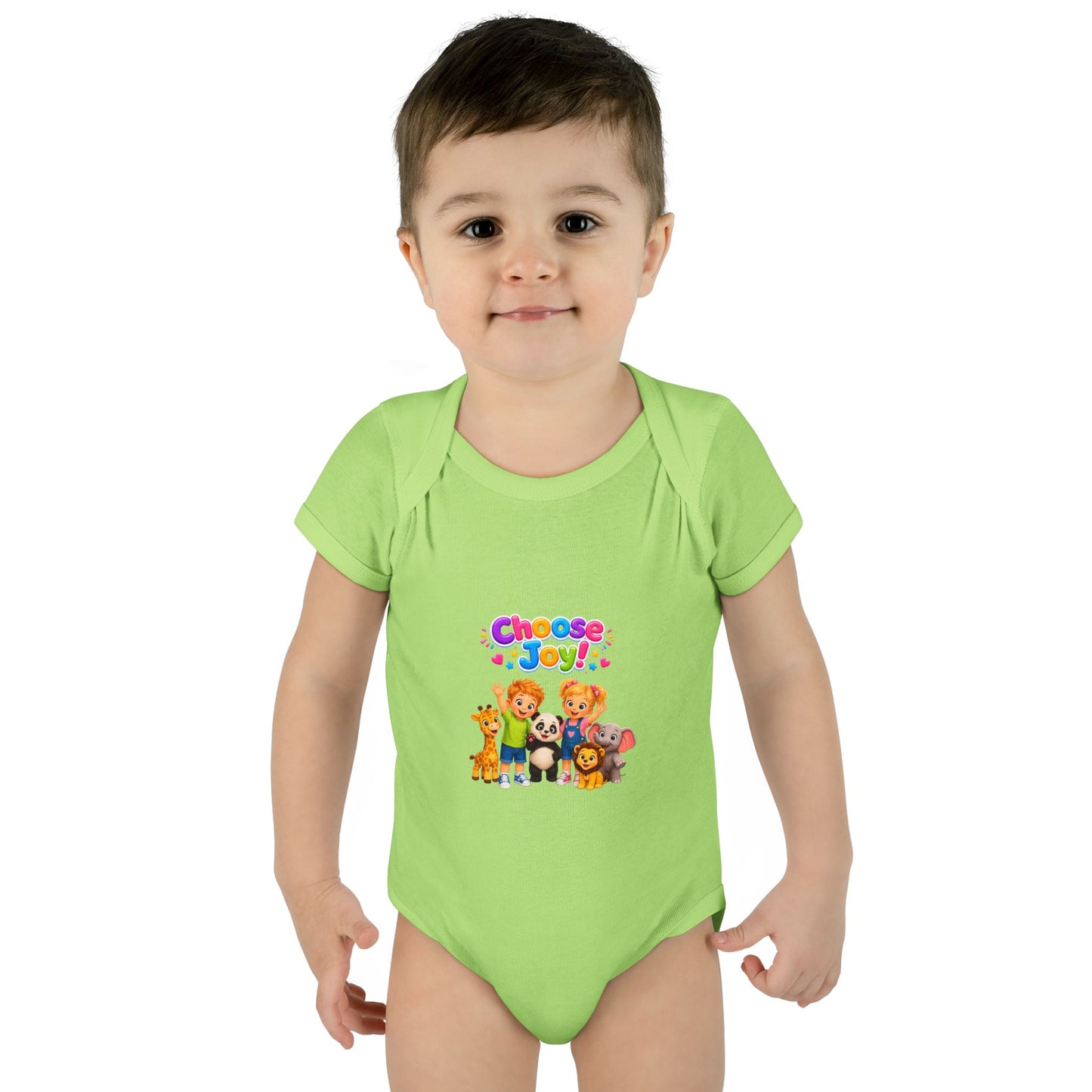 Choose Joy Baby Bodysuit — Cute Animal Crew Infant Onesie