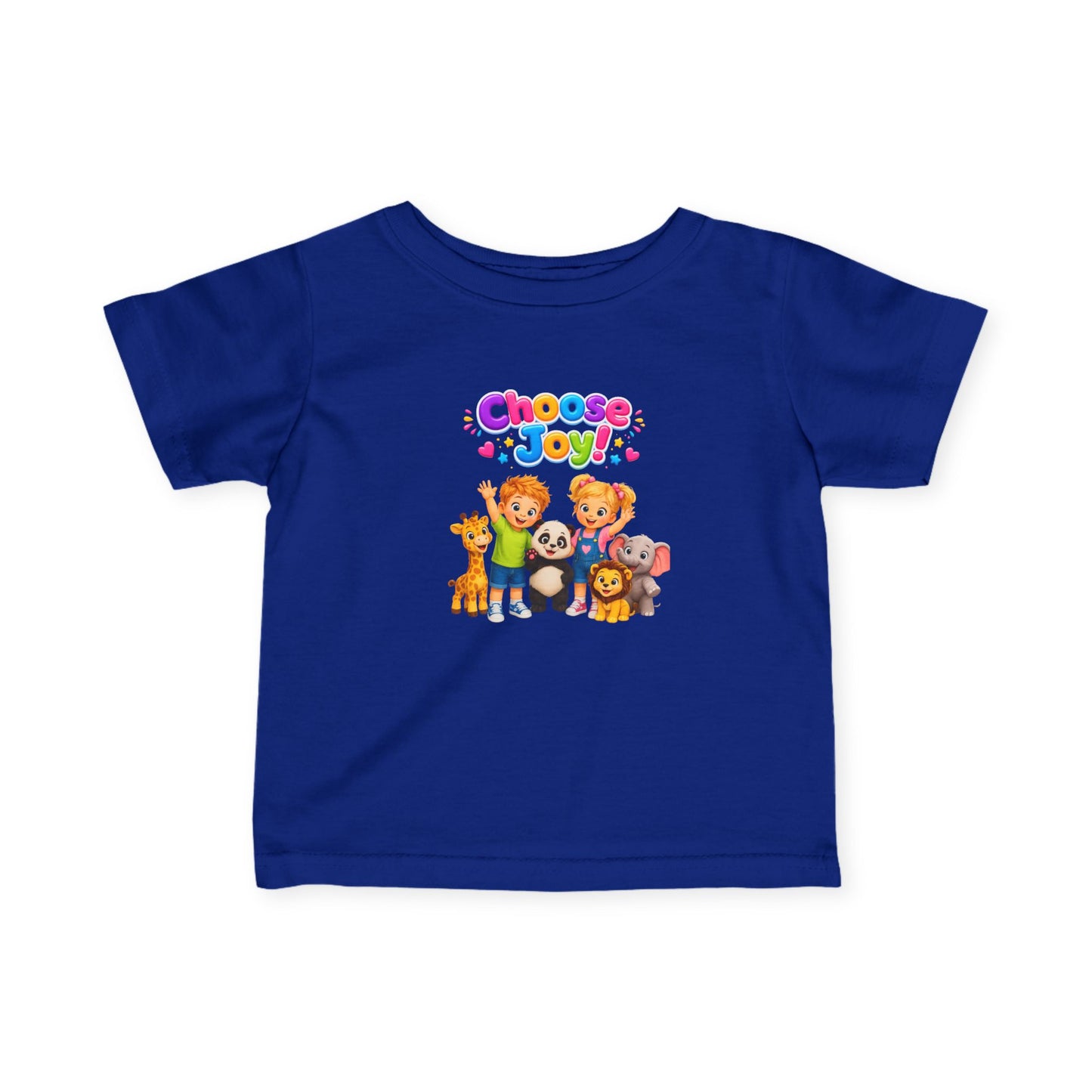 Infant Tee — "Choose Joy" Cute Animal Crew Baby T-Shirt