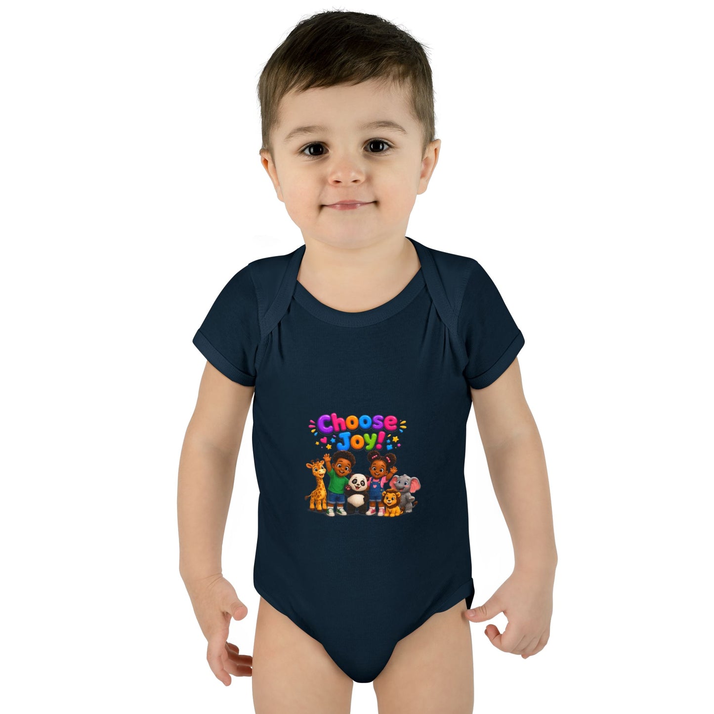 Choose Joy! Baby Bodysuit — Cute Animal Crew Infant Onesie