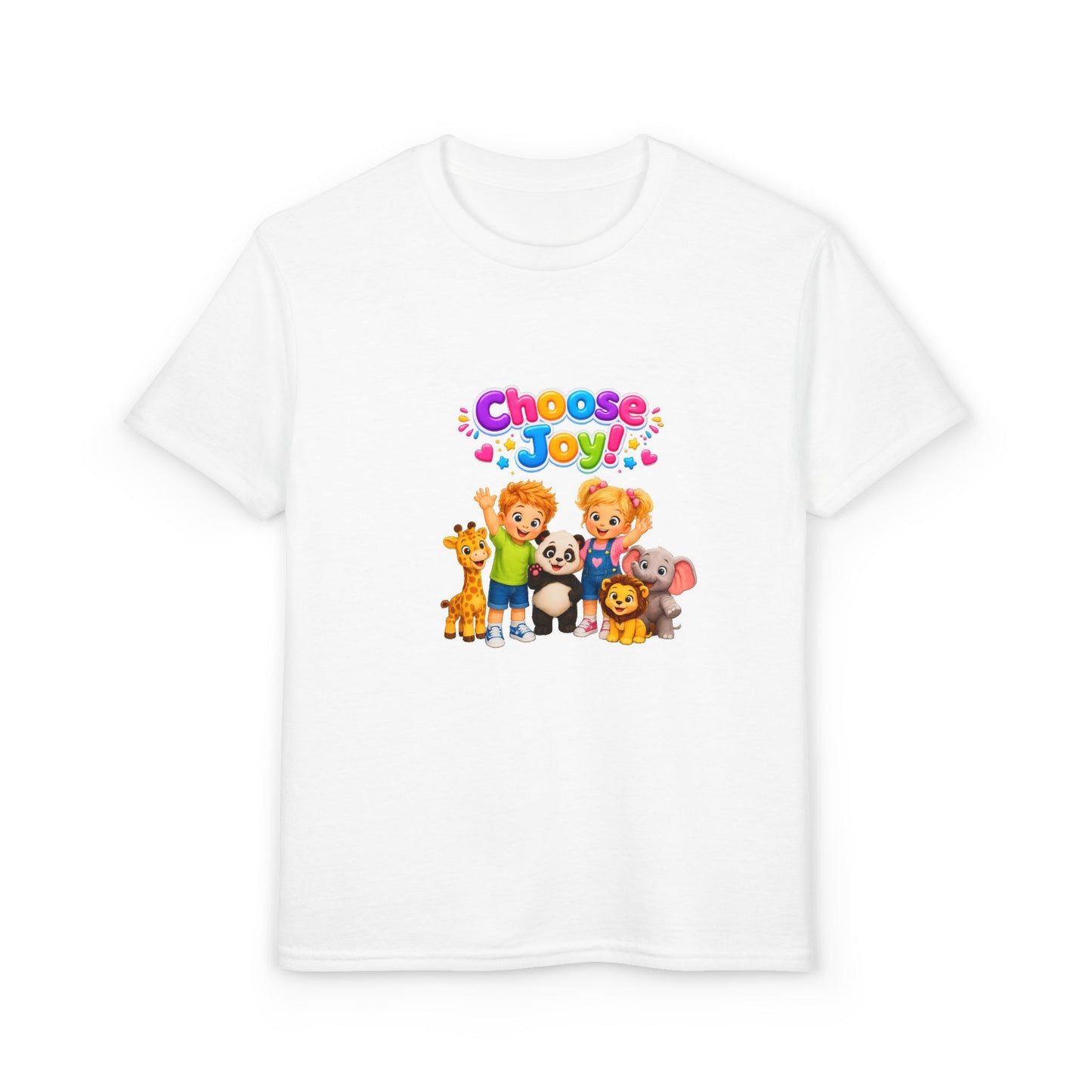 Kids T-Shirt — "Choose Joy" Cute Animal Friends Graphic