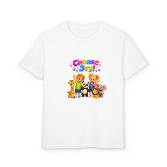 Kids T-Shirt — "Choose Joy" Cute Animal Friends Graphic