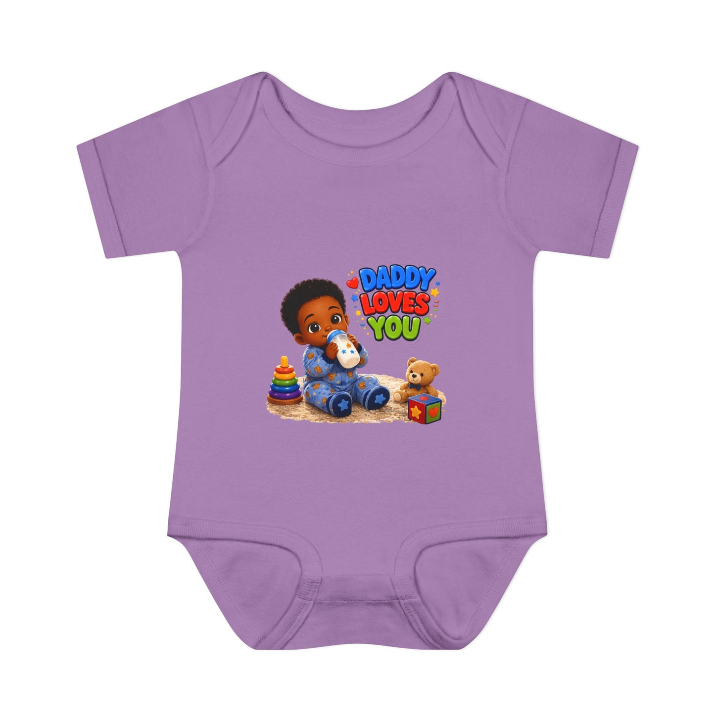 Daddy Loves You Infant Bodysuit — Cute Baby Boy Onesie with Toys Graphic