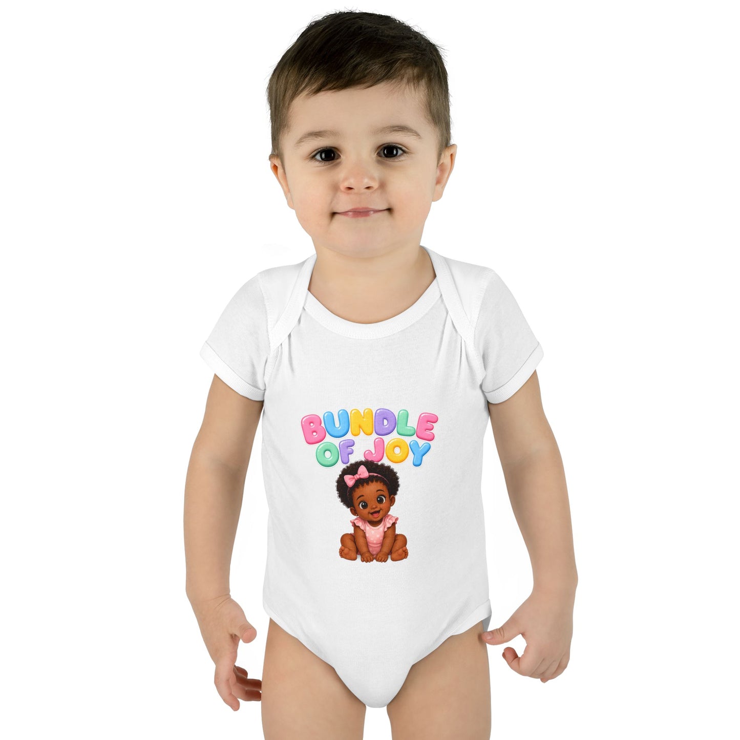 Baby Bodysuit - "Bundle of Joy" Cute African American Baby Graphic