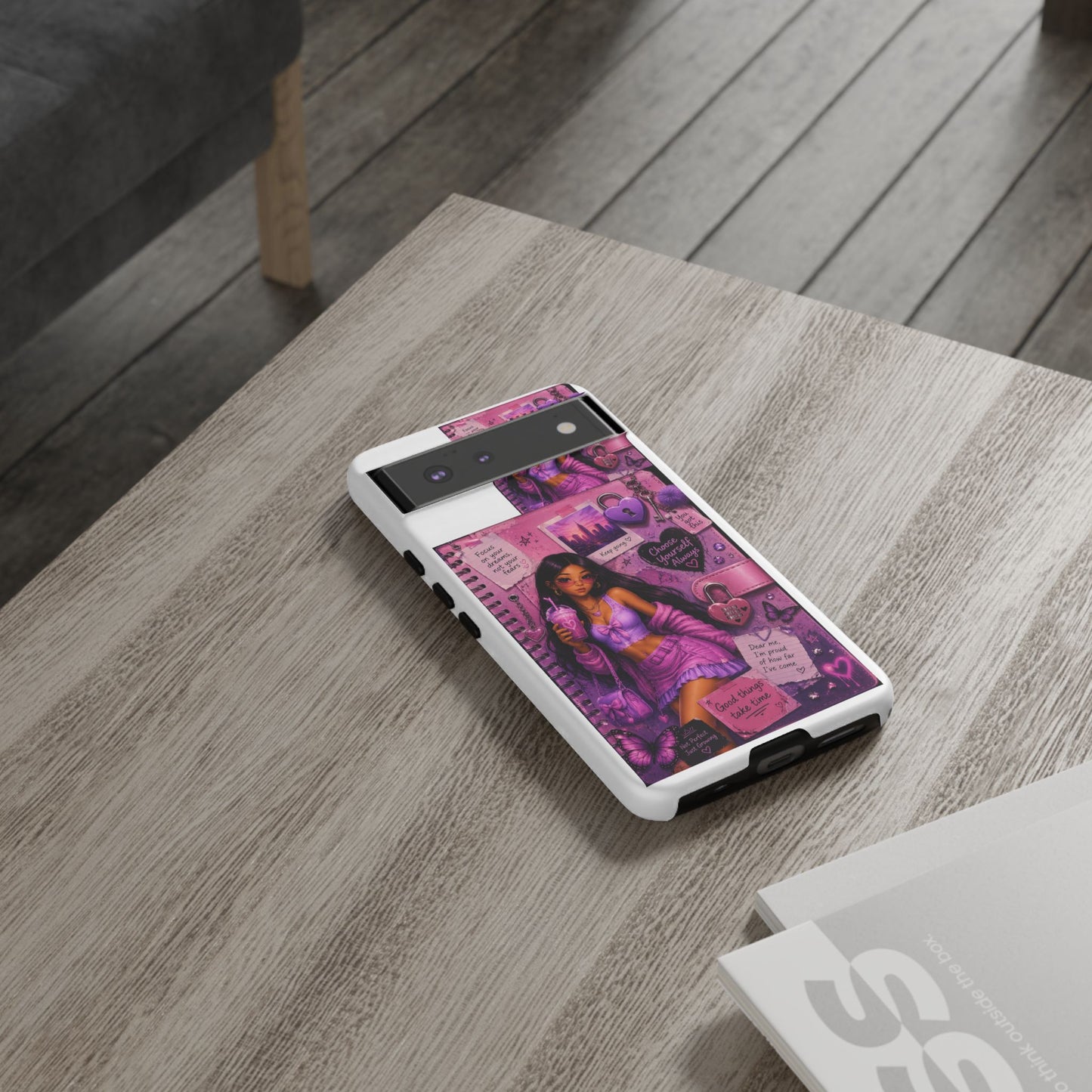 Purple Aesthetic Phone Case — Girl Collage 'Choose Yourself' Design
