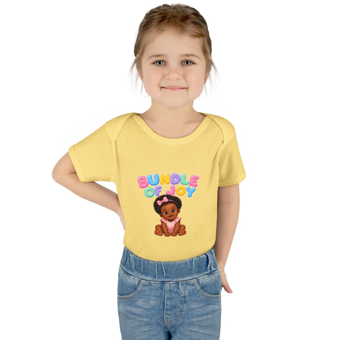 Baby Bodysuit - "Bundle of Joy" Cute African American Baby Graphic