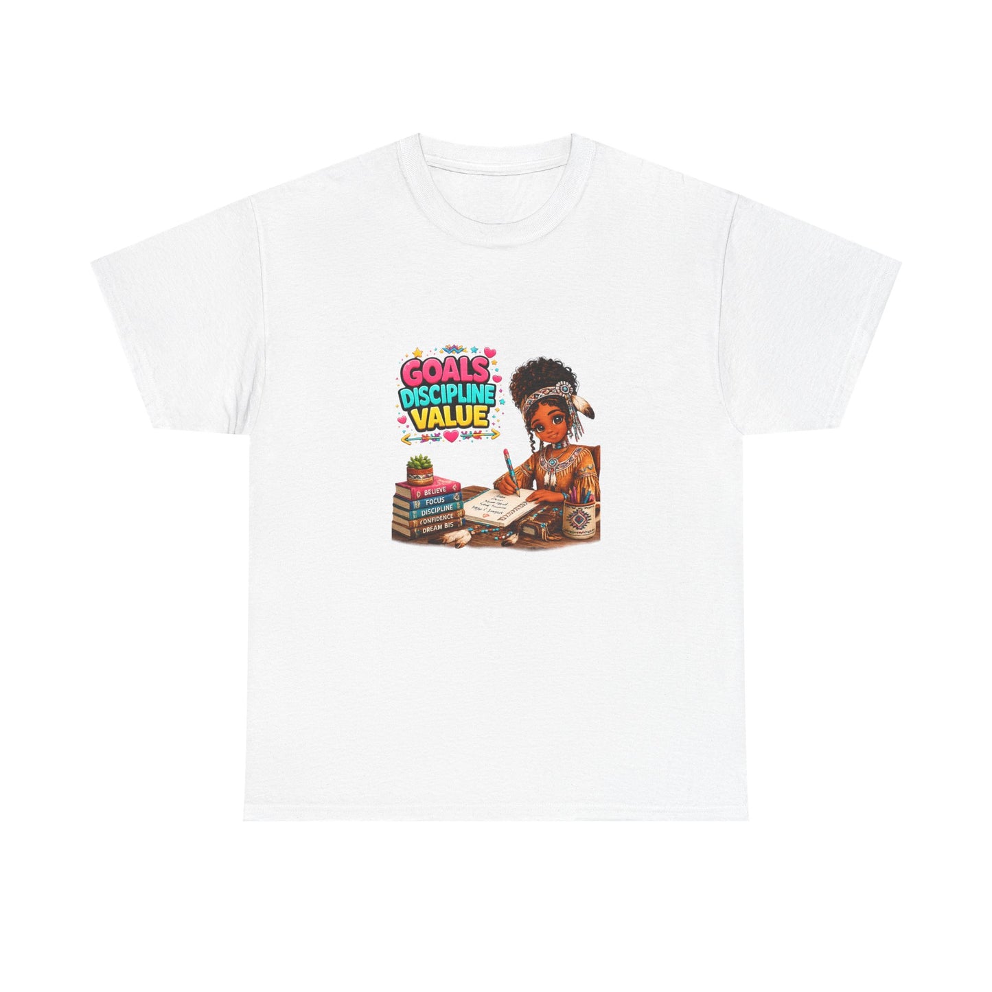 Motivational Study T-Shirt — "Goals, Discipline, Value" Graphic Tee for Students & Learners