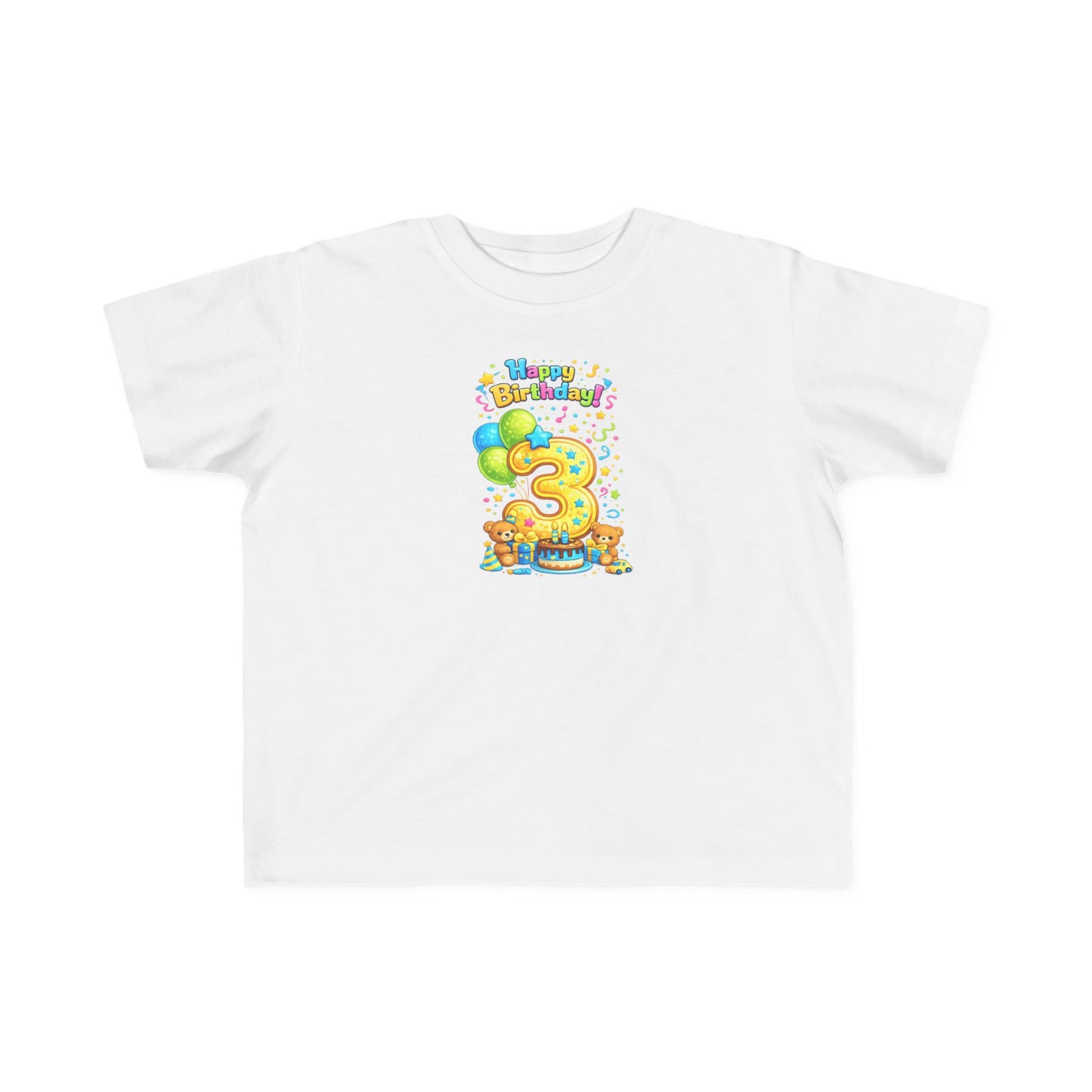 Copy of Toddler 3rd Birthday Tee — "Happy Birthday