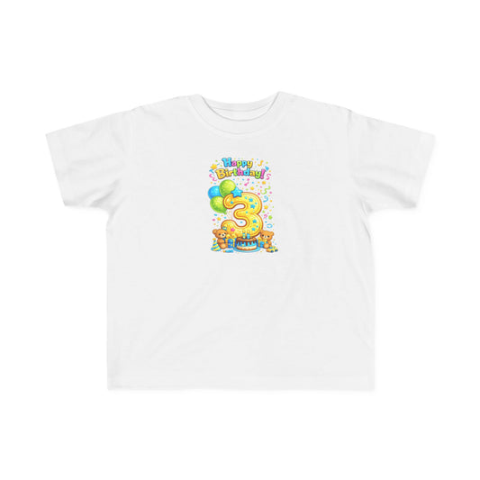 Copy of Toddler 3rd Birthday Tee — "Happy Birthday