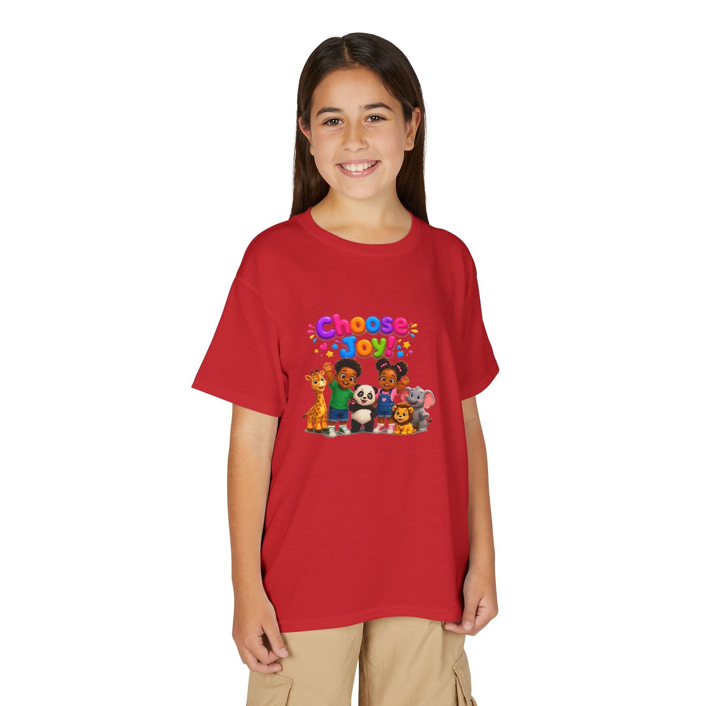 Kids T-Shirt — "Choose Joy" Cute Animal Friends Graphic Tee
