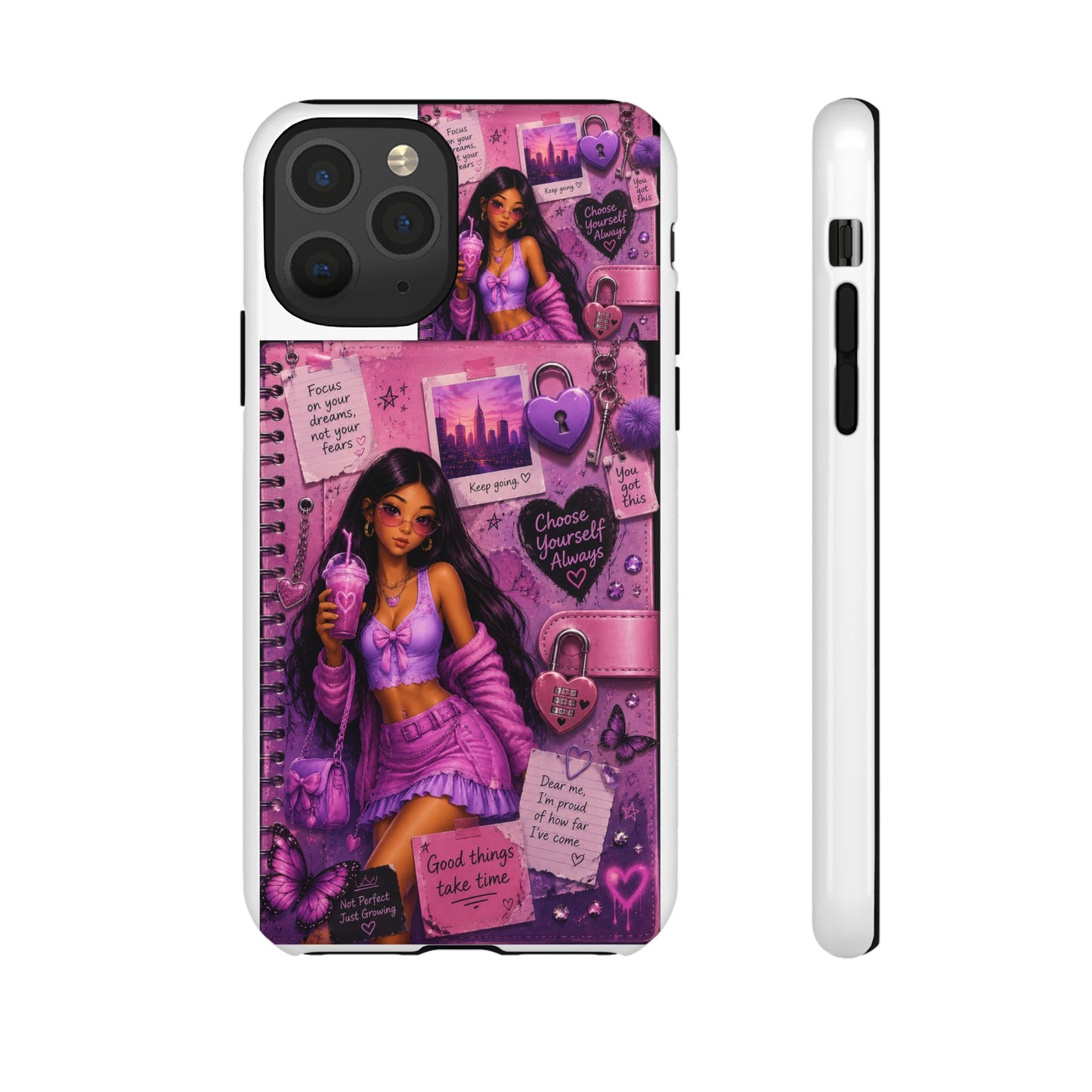 Purple Aesthetic Phone Case — Girl Collage 'Choose Yourself' Design