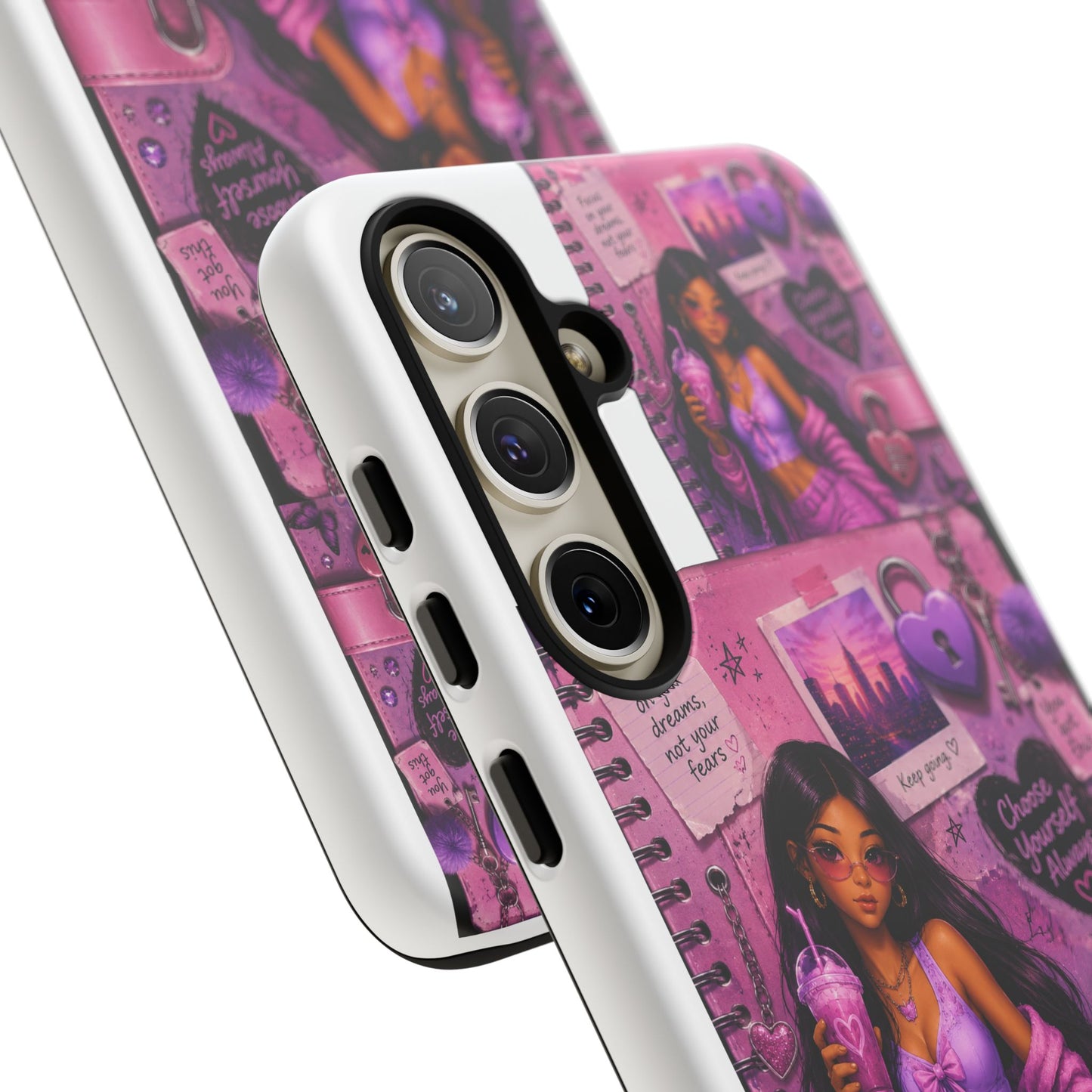 Purple Aesthetic Phone Case — Girl Collage 'Choose Yourself' Design