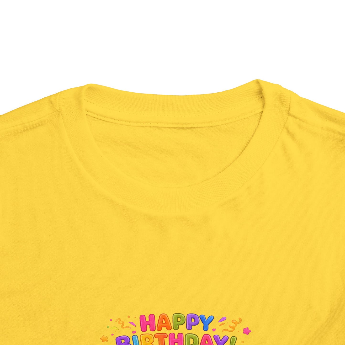 Happy 1st Birthday Toddler Tee — Cute Girl, Balloons & Cake