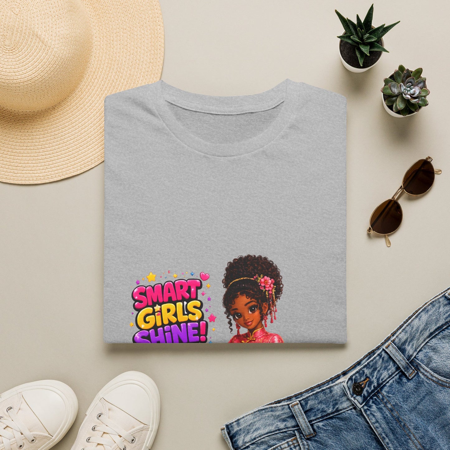 Smart Girls Shine! T-Shirt — Empowering Girl Power Graphic Tee