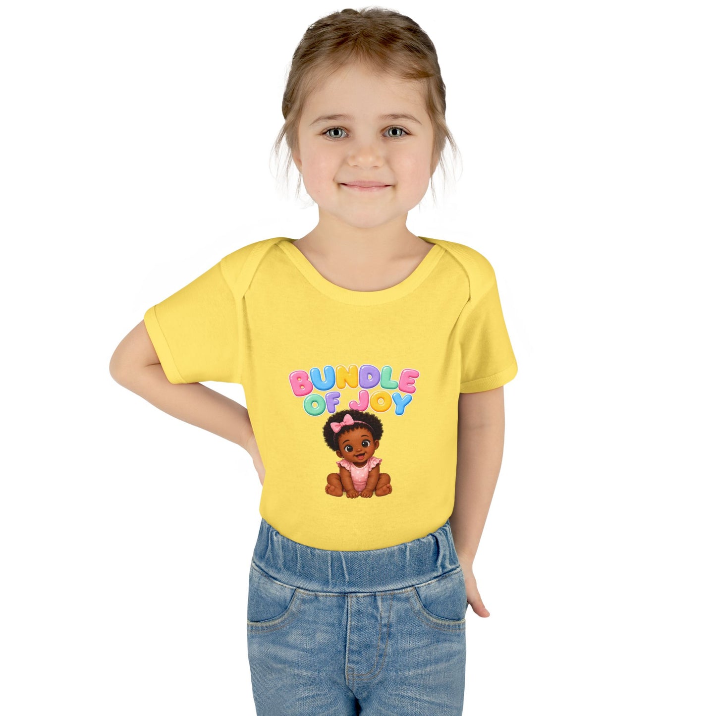 Baby Bodysuit - "Bundle of Joy" Cute African American Baby Graphic