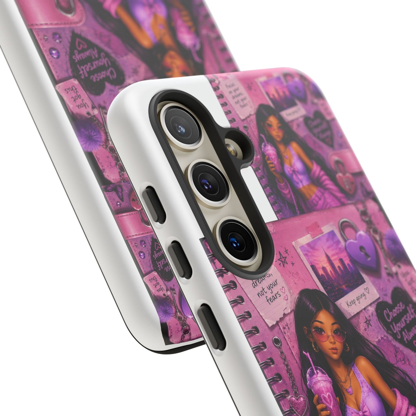 Purple Aesthetic Phone Case — Girl Collage 'Choose Yourself' Design