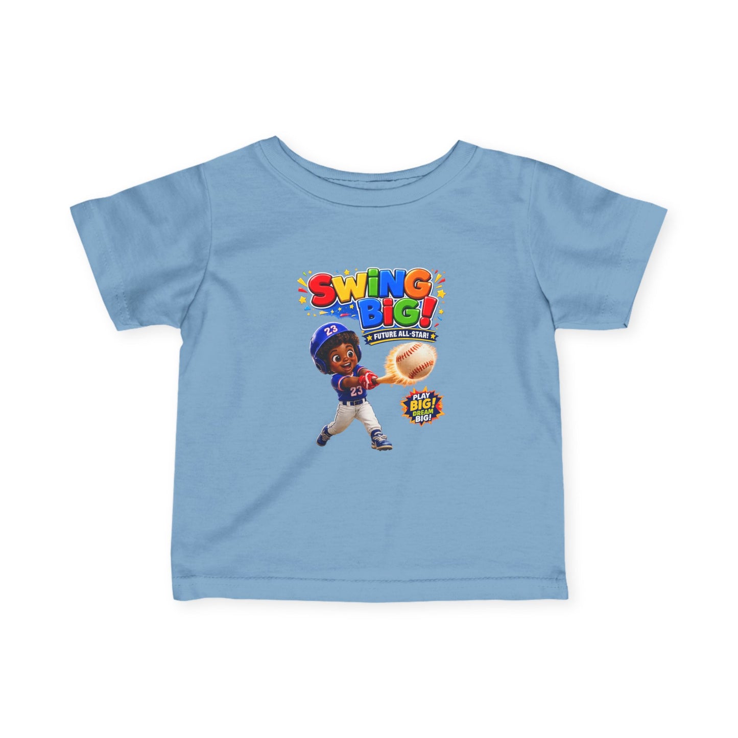 Infant Baseball Tee — "Swing Big!" Cute Baby Baseball Player Shirt