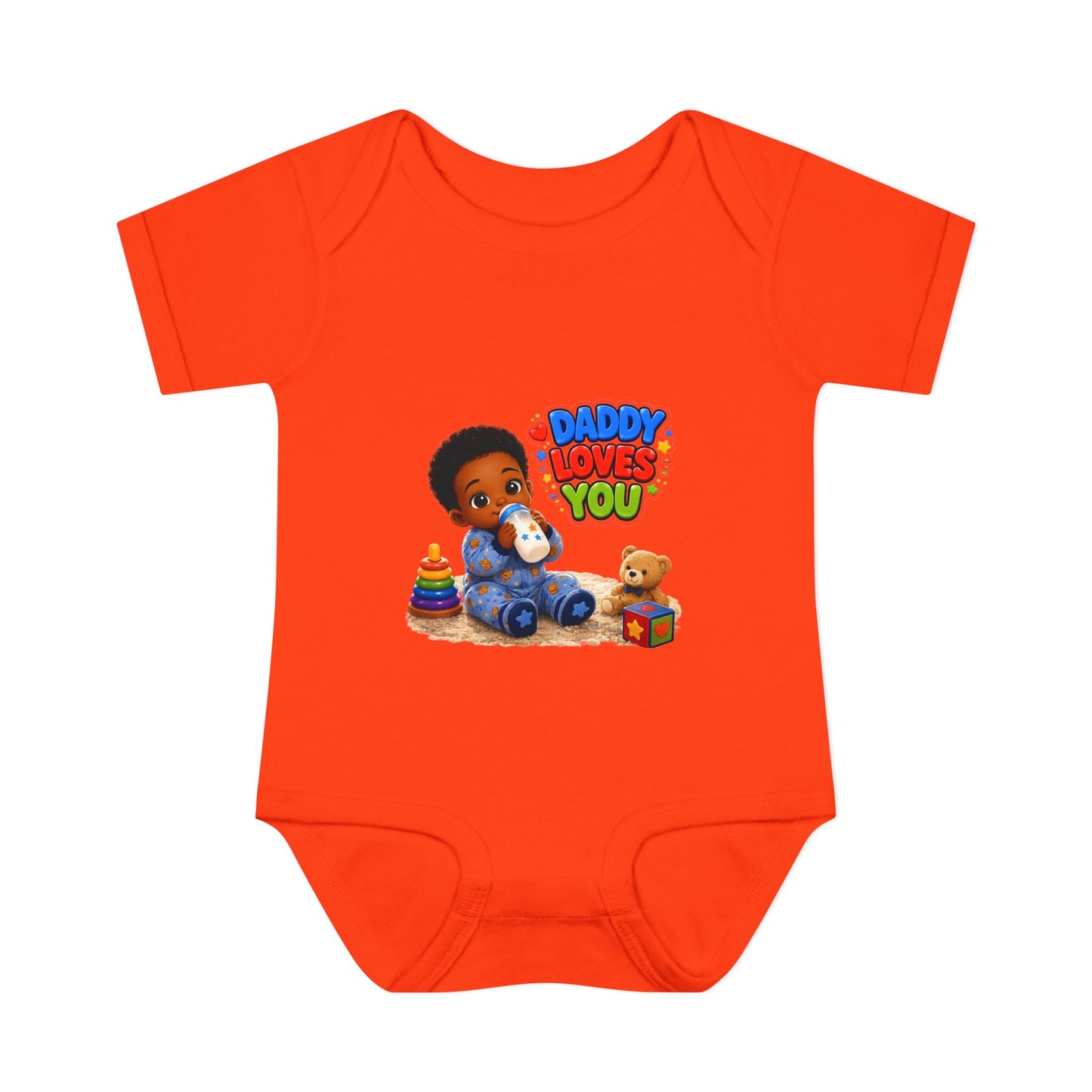 Daddy Loves You Infant Bodysuit — Cute Baby Boy Onesie with Toys Graphic