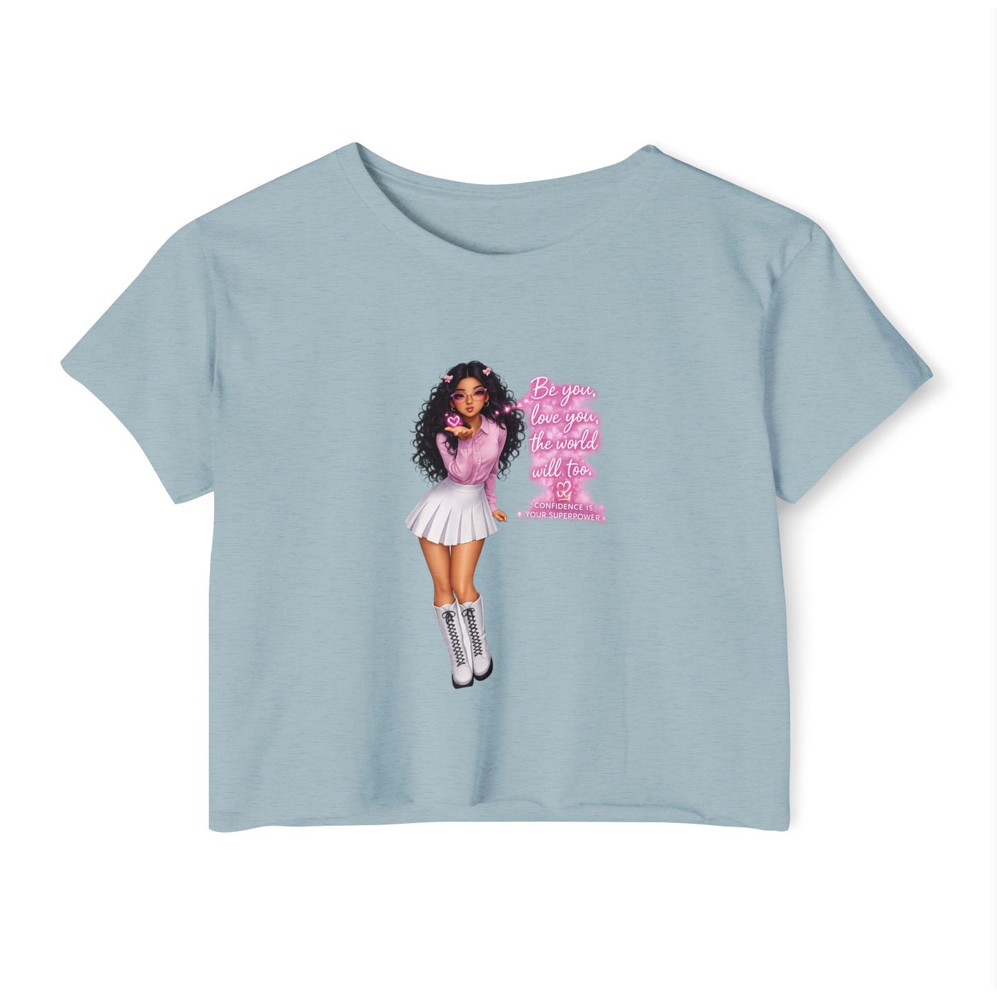 Women's Festival Crop Top — Pink Glitter Diva Graphic