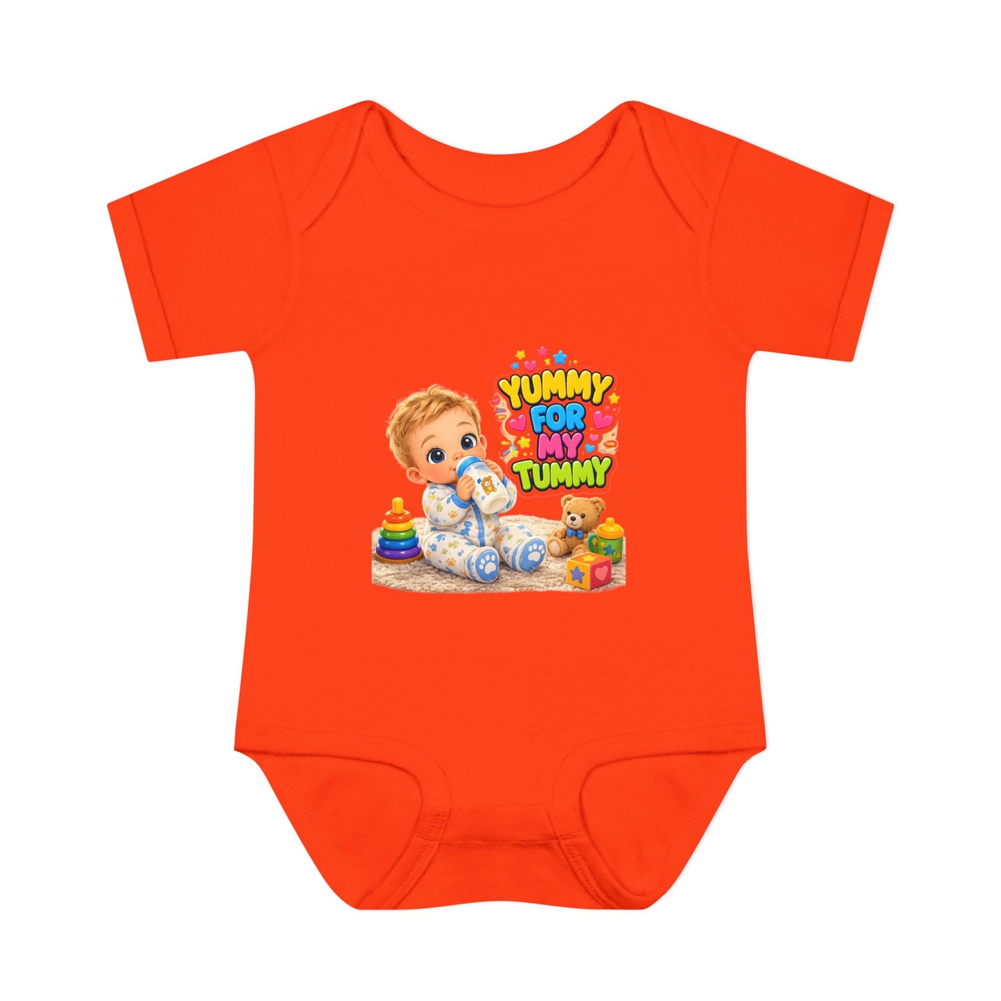 Yummy for My Tummy Baby Bodysuit — Cute Infant Feeding Onesie