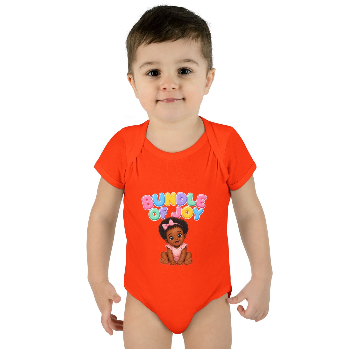 Baby Bodysuit - "Bundle of Joy" Cute African American Baby Graphic