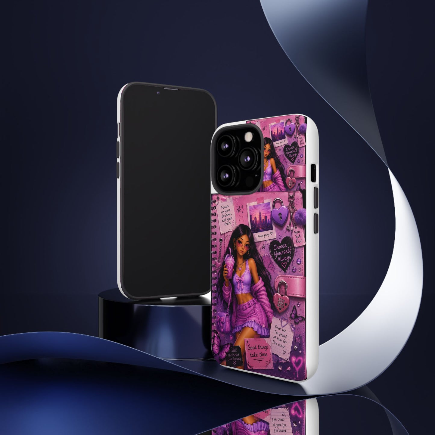 Purple Aesthetic Phone Case — Girl Collage 'Choose Yourself' Design