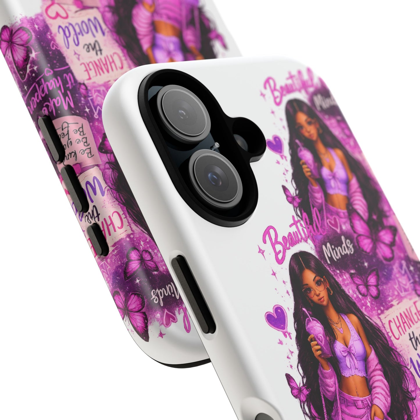 Empowered Girl Phone Case — Pink Butterfly ‘Change the World’ Design