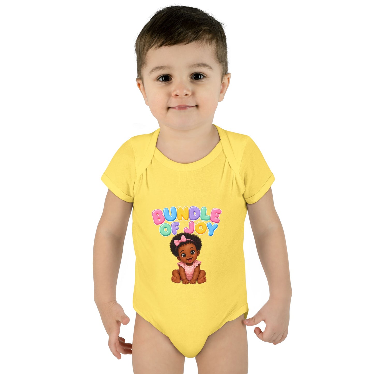 Baby Bodysuit - "Bundle of Joy" Cute African American Baby Graphic