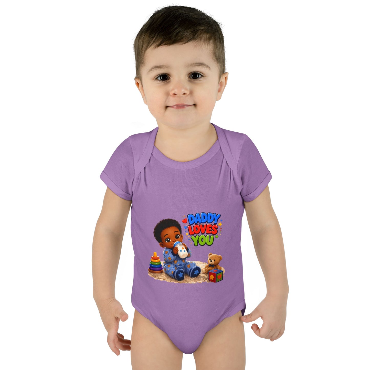 Daddy Loves You Infant Bodysuit — Cute Baby Boy Onesie with Toys Graphic