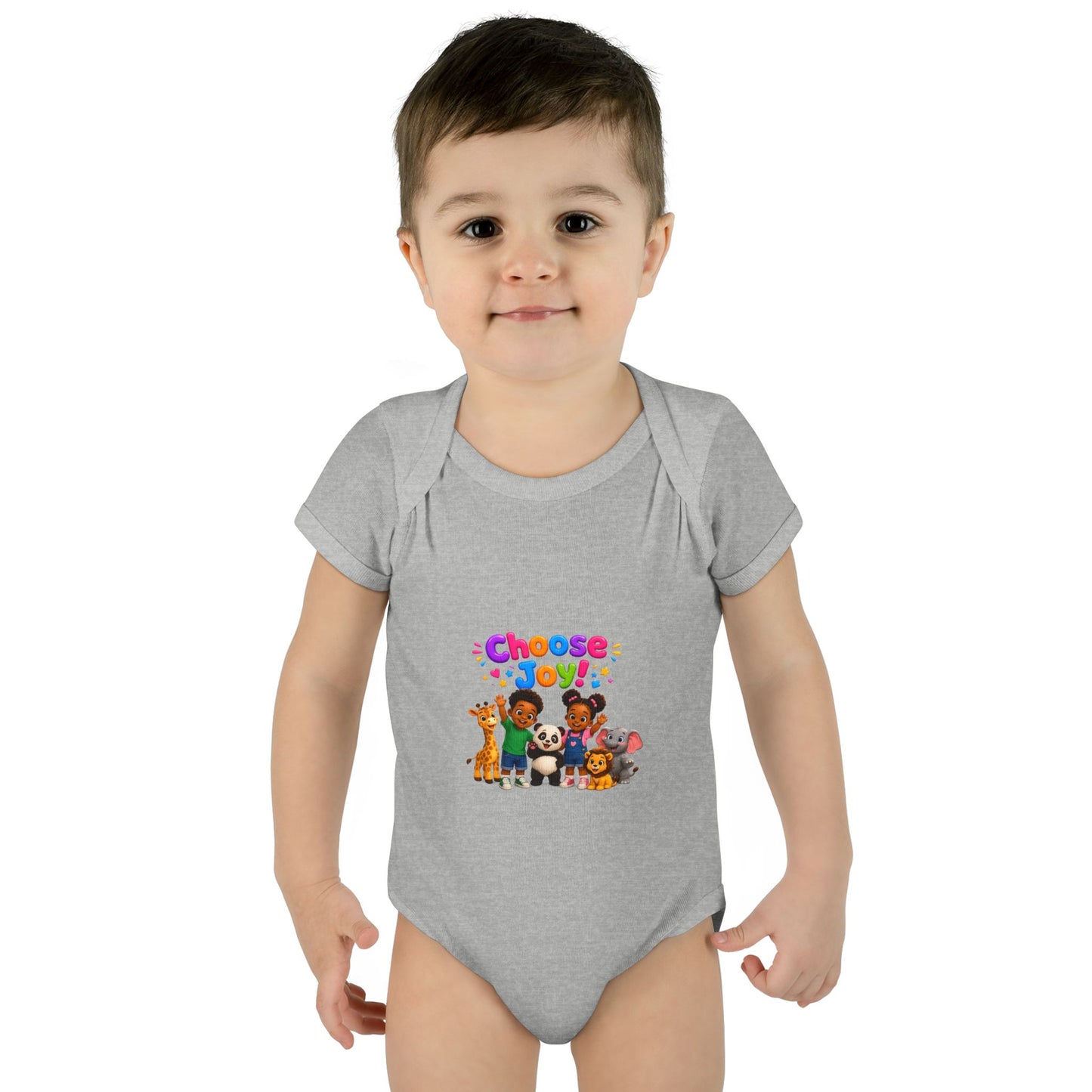 Choose Joy! Baby Bodysuit — Cute Animal Crew Infant Onesie
