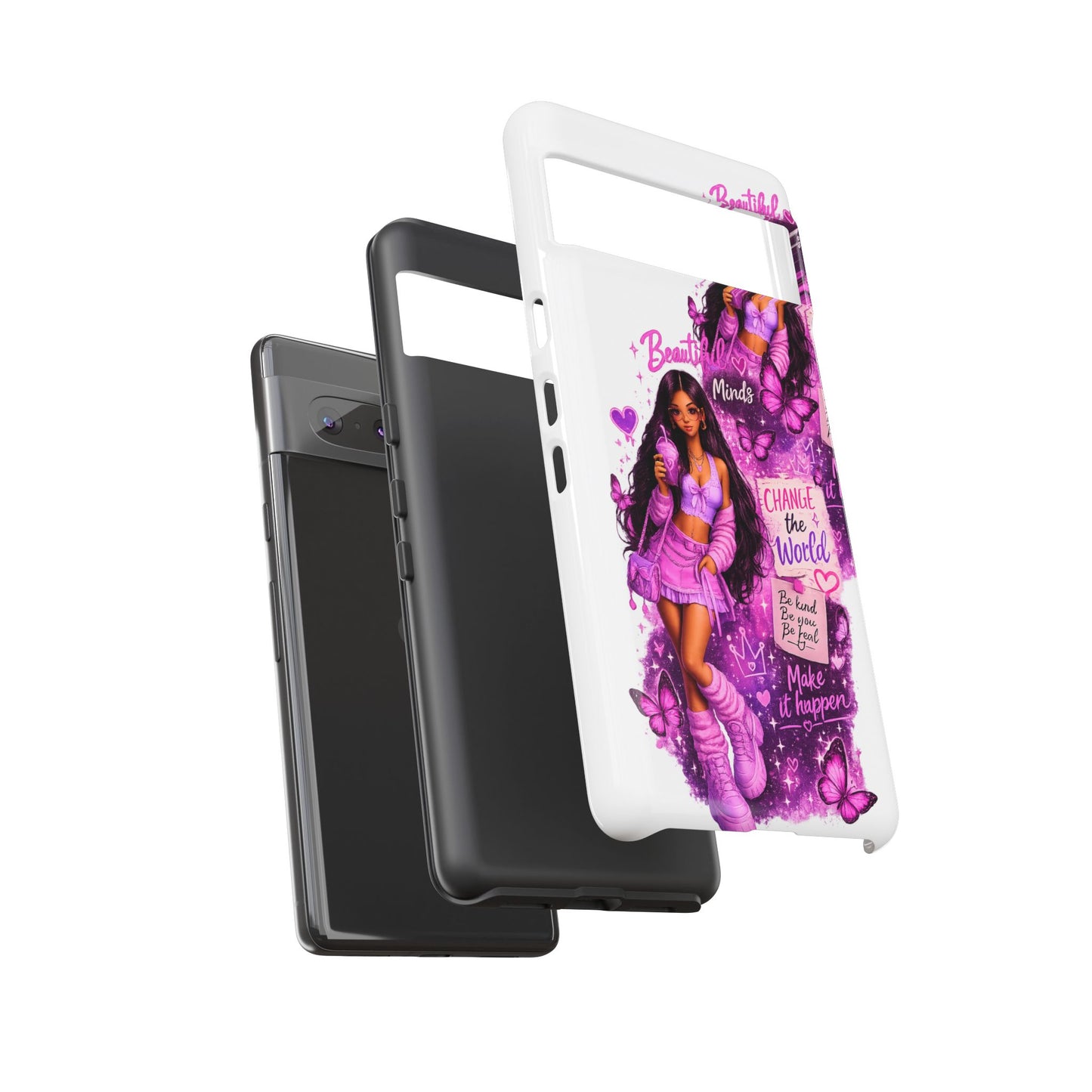 Empowered Girl Phone Case — Pink Butterfly ‘Change the World’ Design