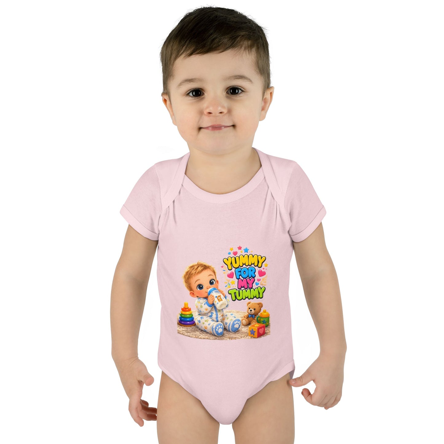 Yummy for My Tummy Baby Bodysuit — Cute Infant Feeding Onesie
