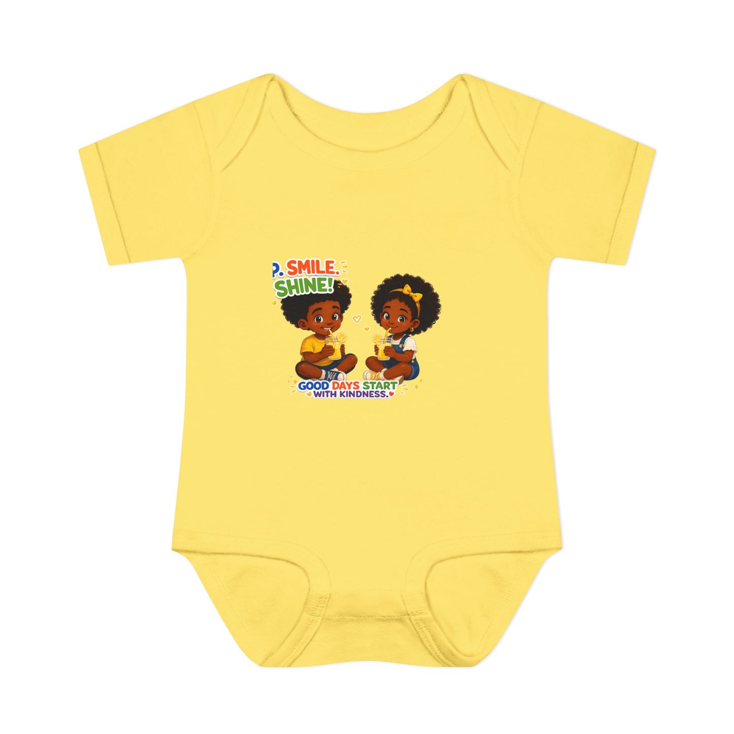 Infant Bodysuit — 'Smile Shine' Cute Baby Onesie with Positive Message