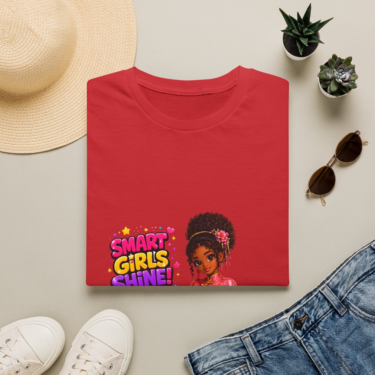 Smart Girls Shine! T-Shirt — Empowering Girl Power Graphic Tee