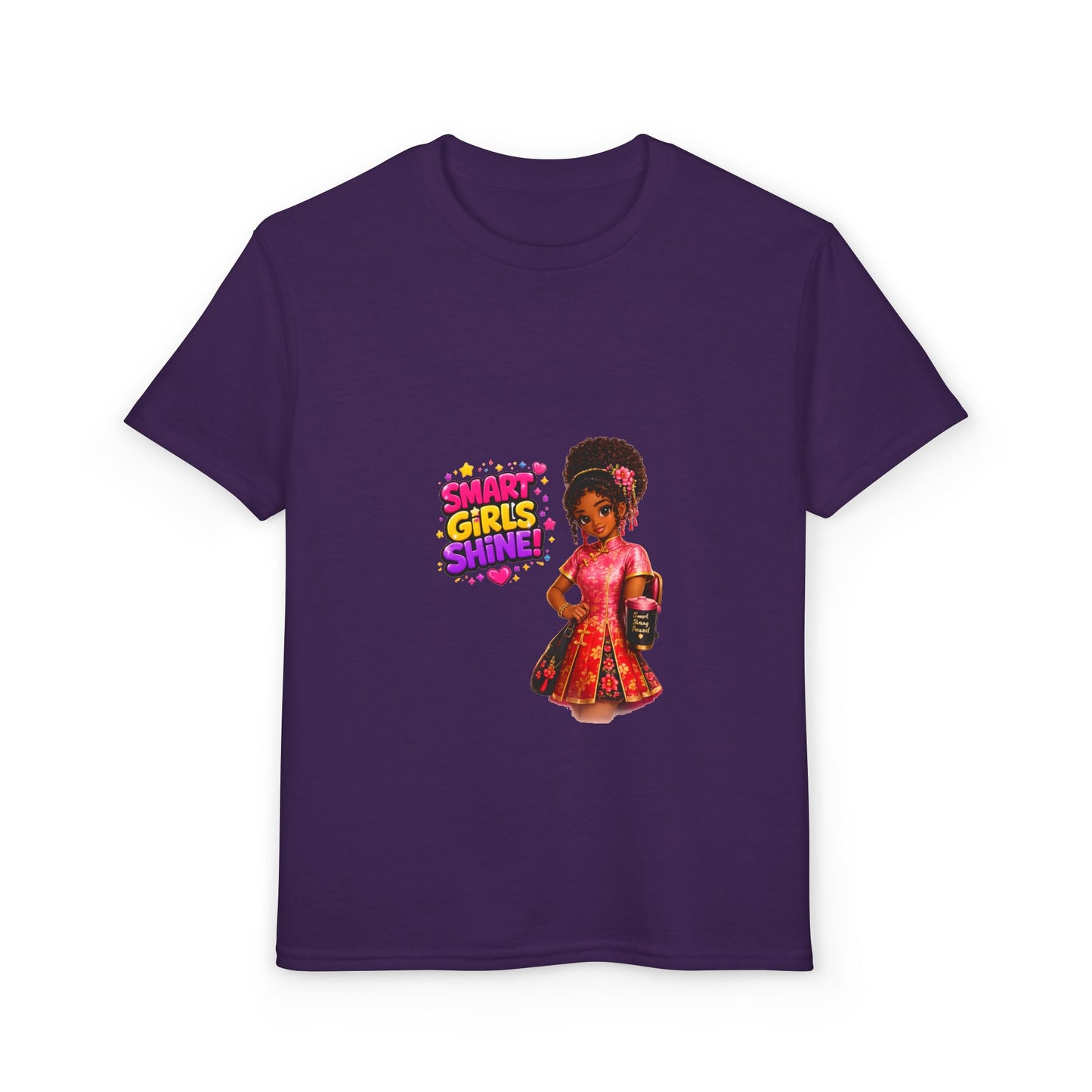 Youth T-Shirt — "Smart Girls Shine" Empowerment Tee