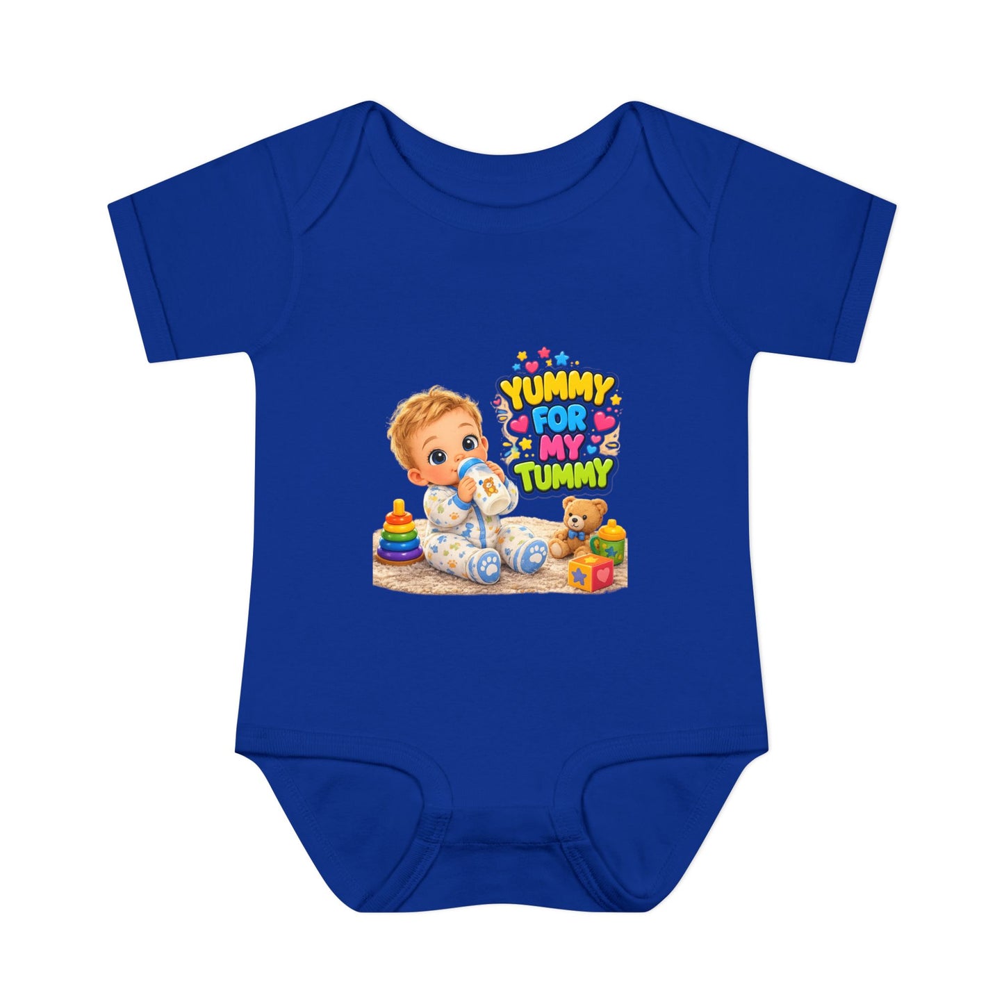 Yummy for My Tummy Baby Bodysuit — Cute Infant Feeding Onesie