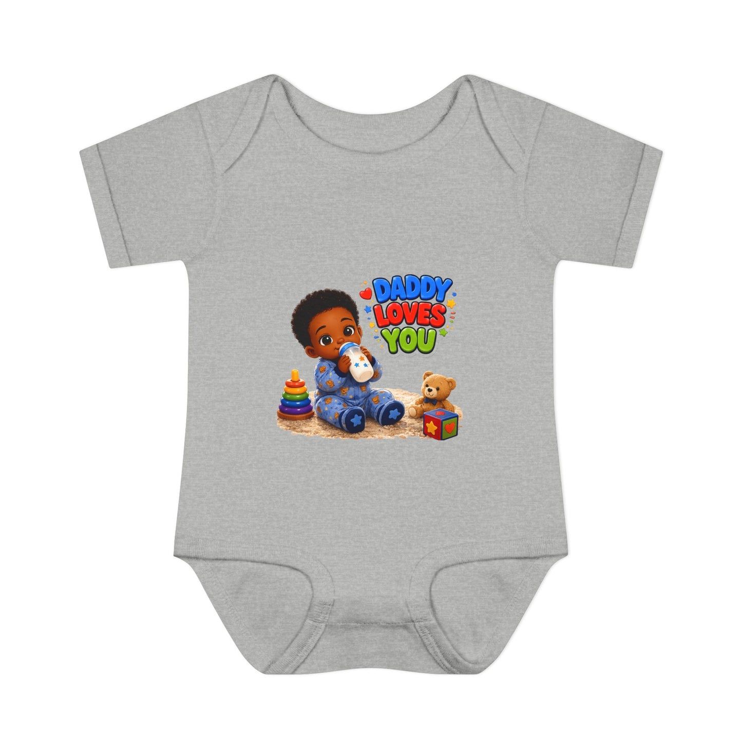 Daddy Loves You Infant Bodysuit — Cute Baby Boy Onesie with Toys Graphic