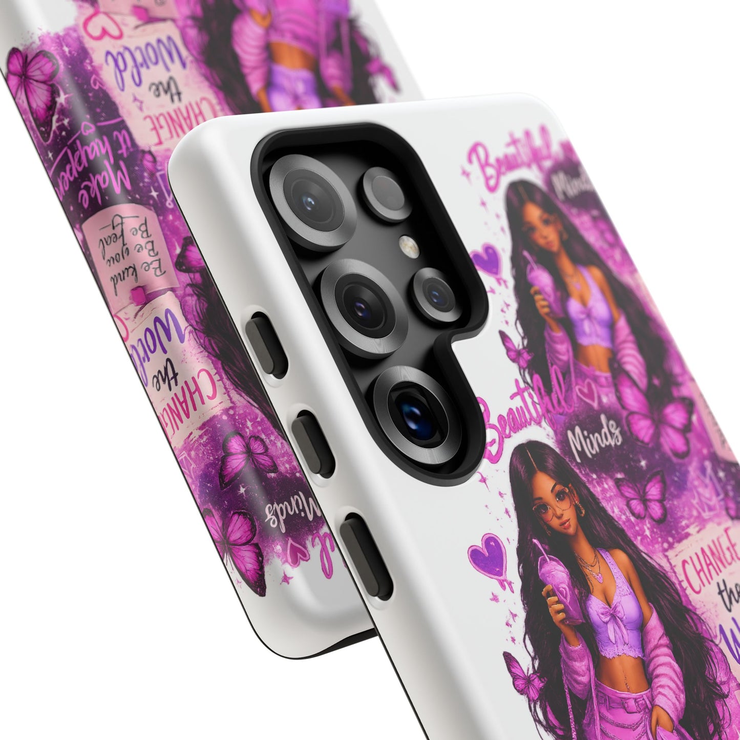 Empowered Girl Phone Case — Pink Butterfly ‘Change the World’ Design