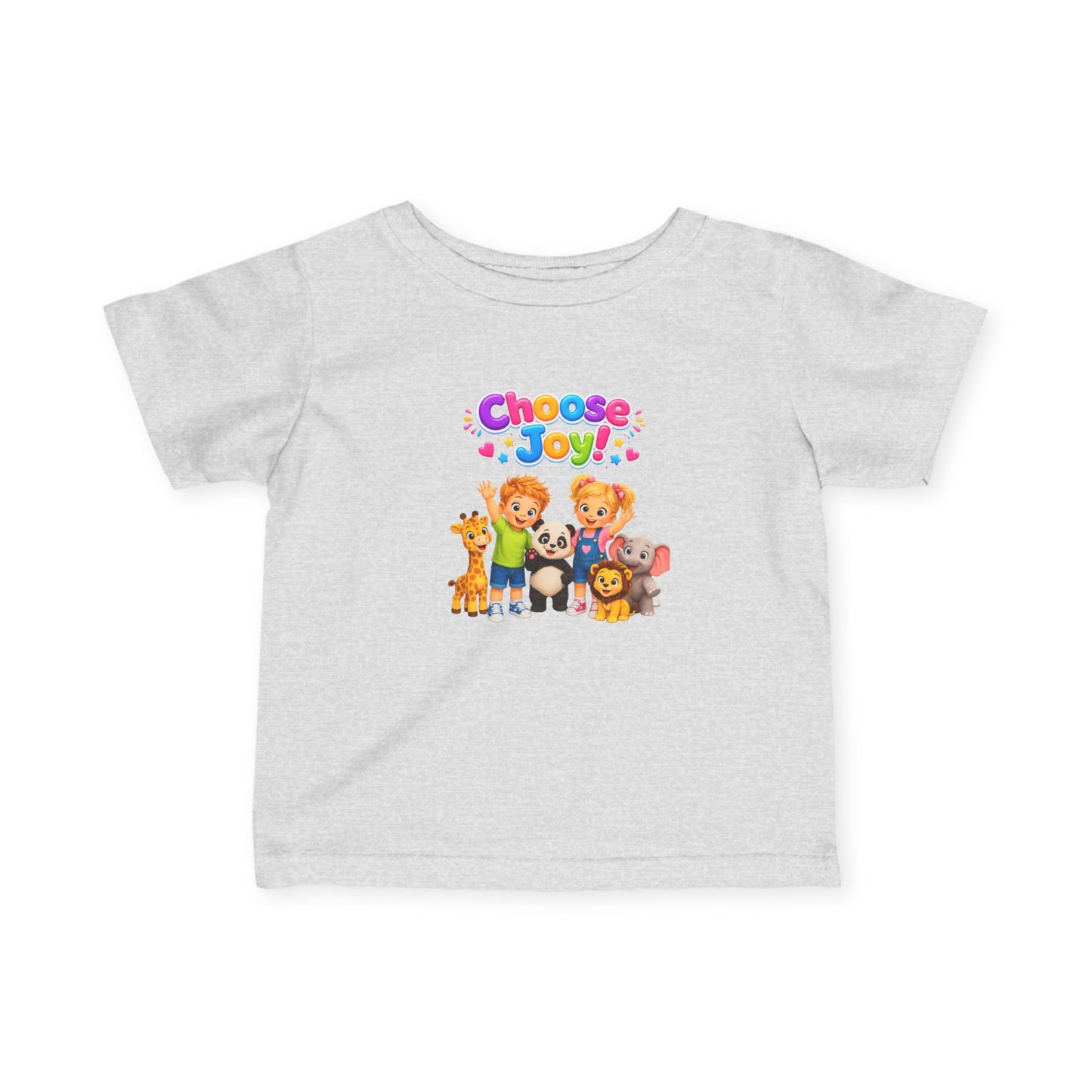 Infant Tee — "Choose Joy" Cute Animal Crew Baby T-Shirt