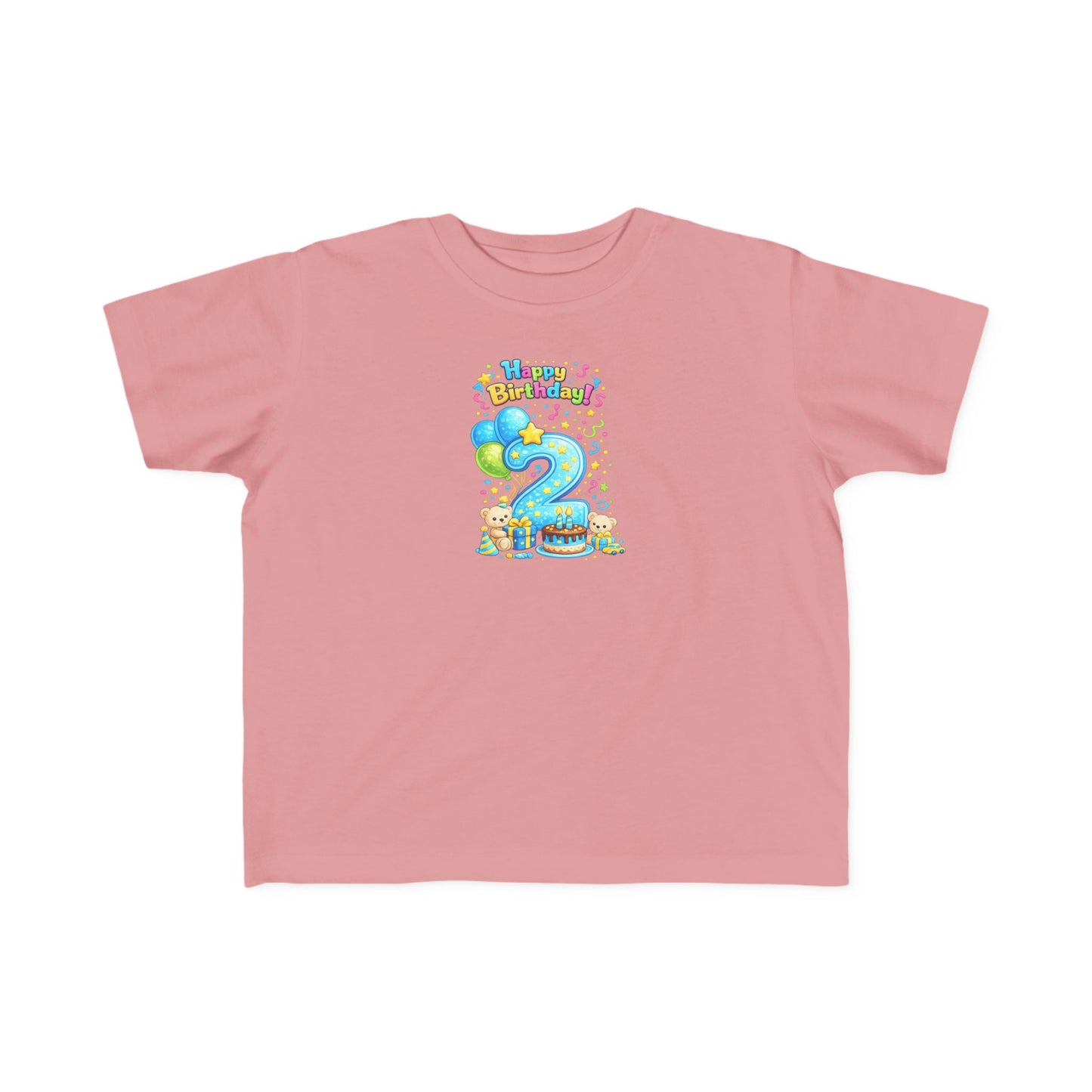 Toddler 2nd Birthday Tee — "Happy Birthday