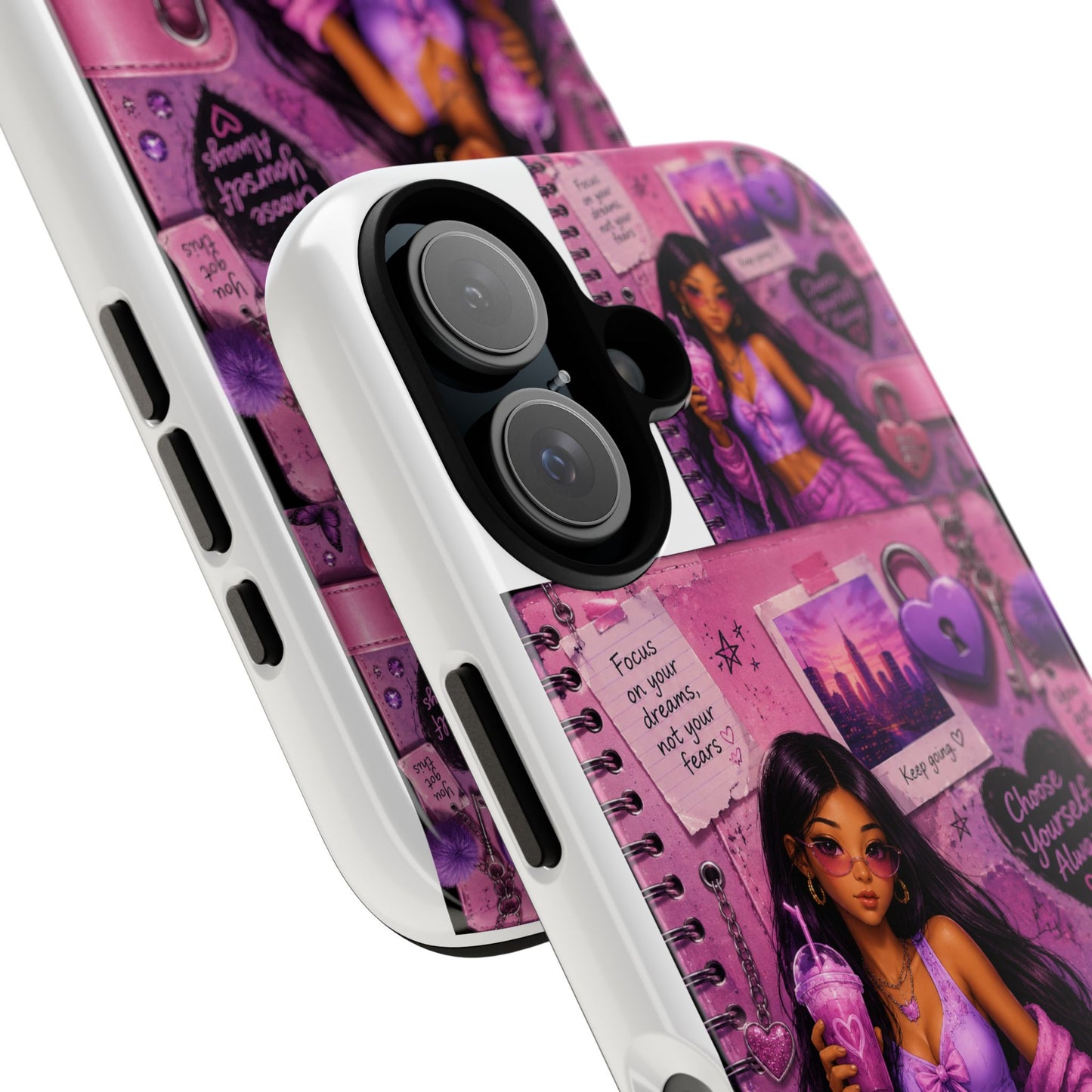 Purple Aesthetic Phone Case — Girl Collage 'Choose Yourself' Design