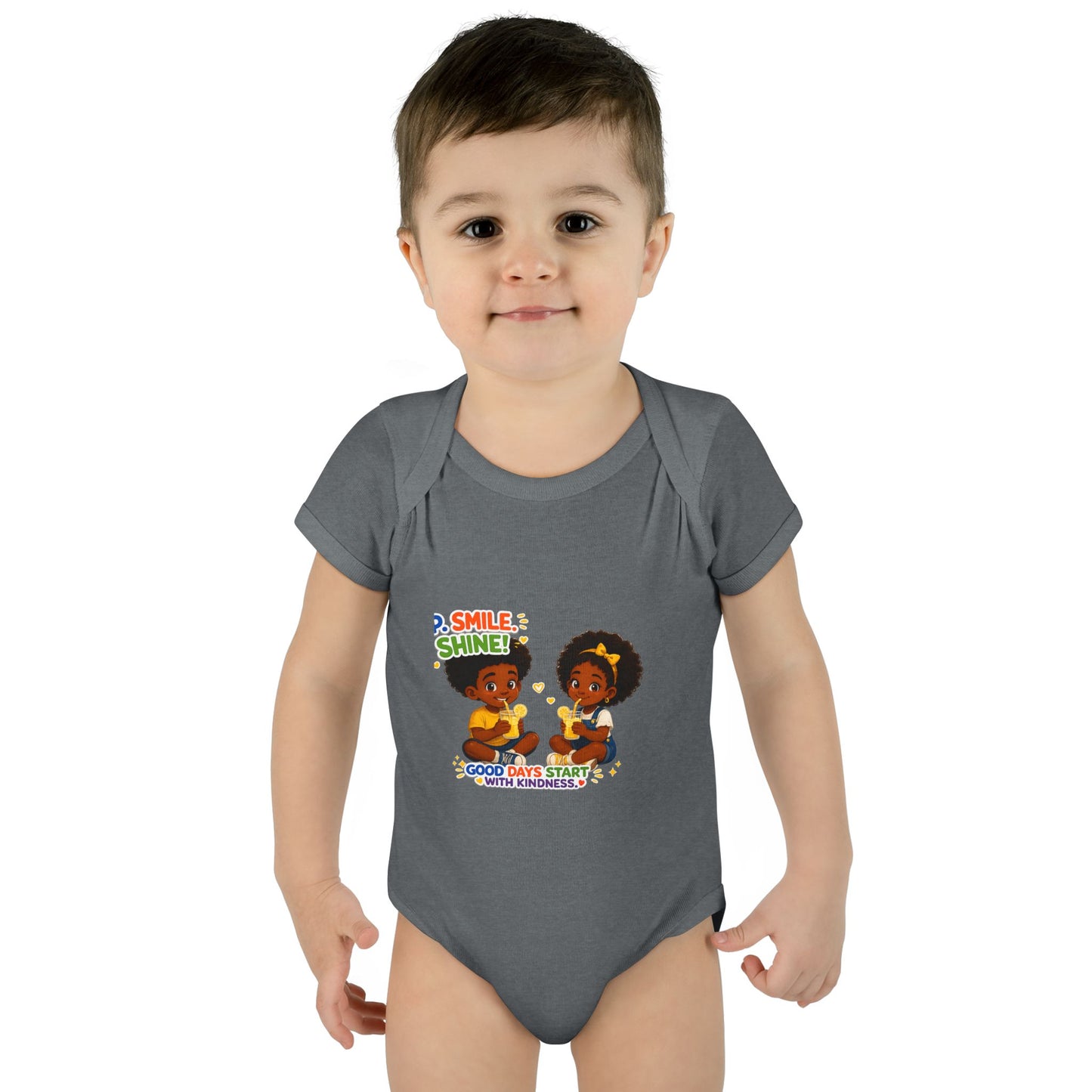 Infant Bodysuit — 'Smile Shine' Cute Baby Onesie with Positive Message